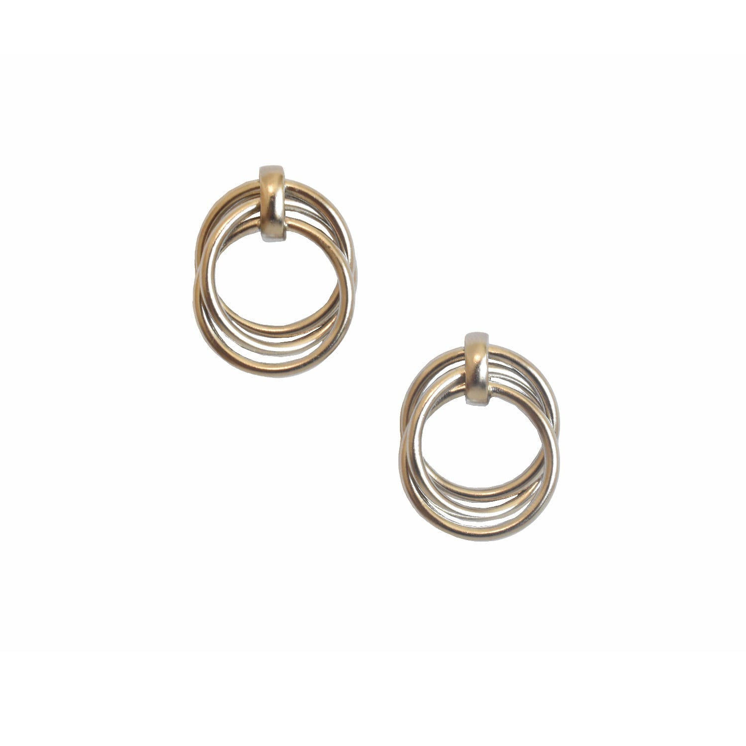 Silver Trinity Loop Earrings