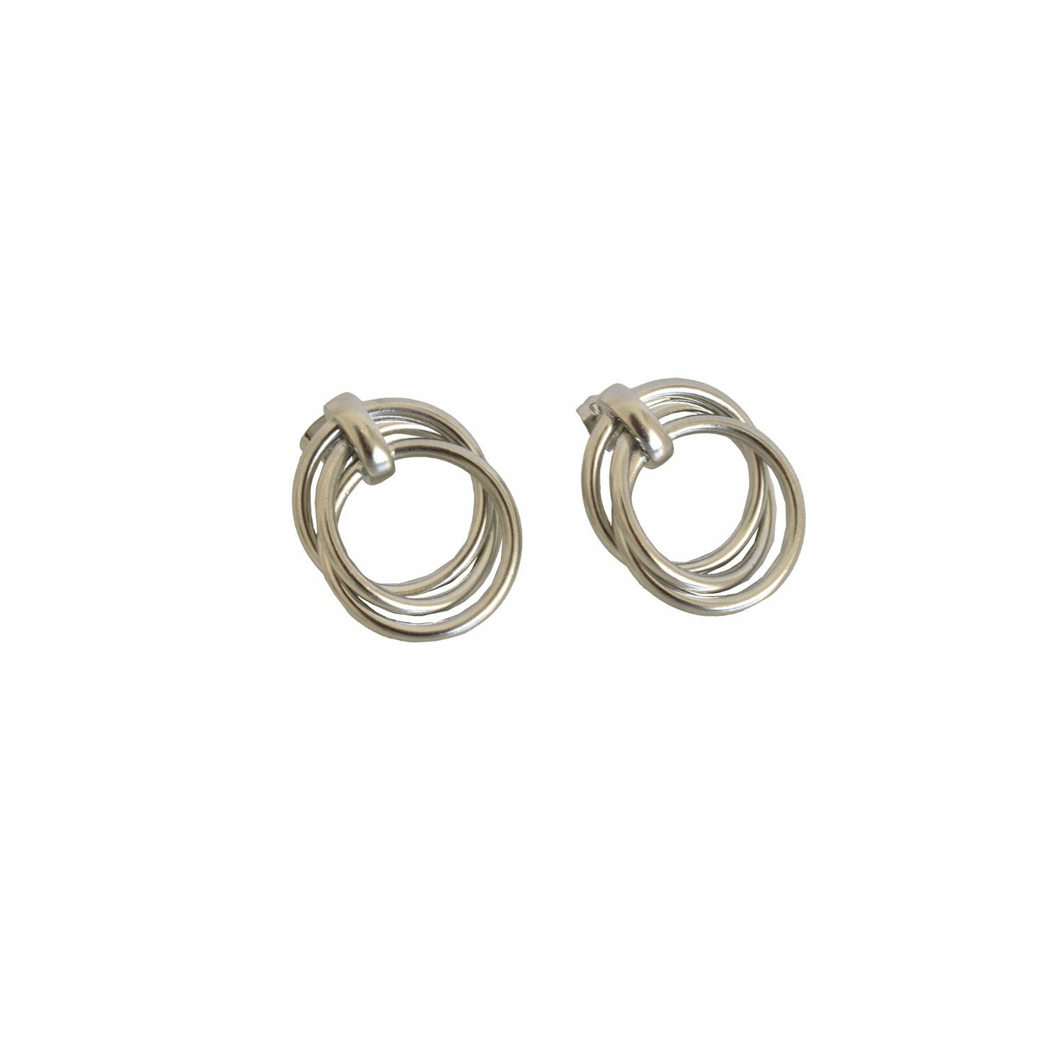 Silver Trinity Loop Earrings
