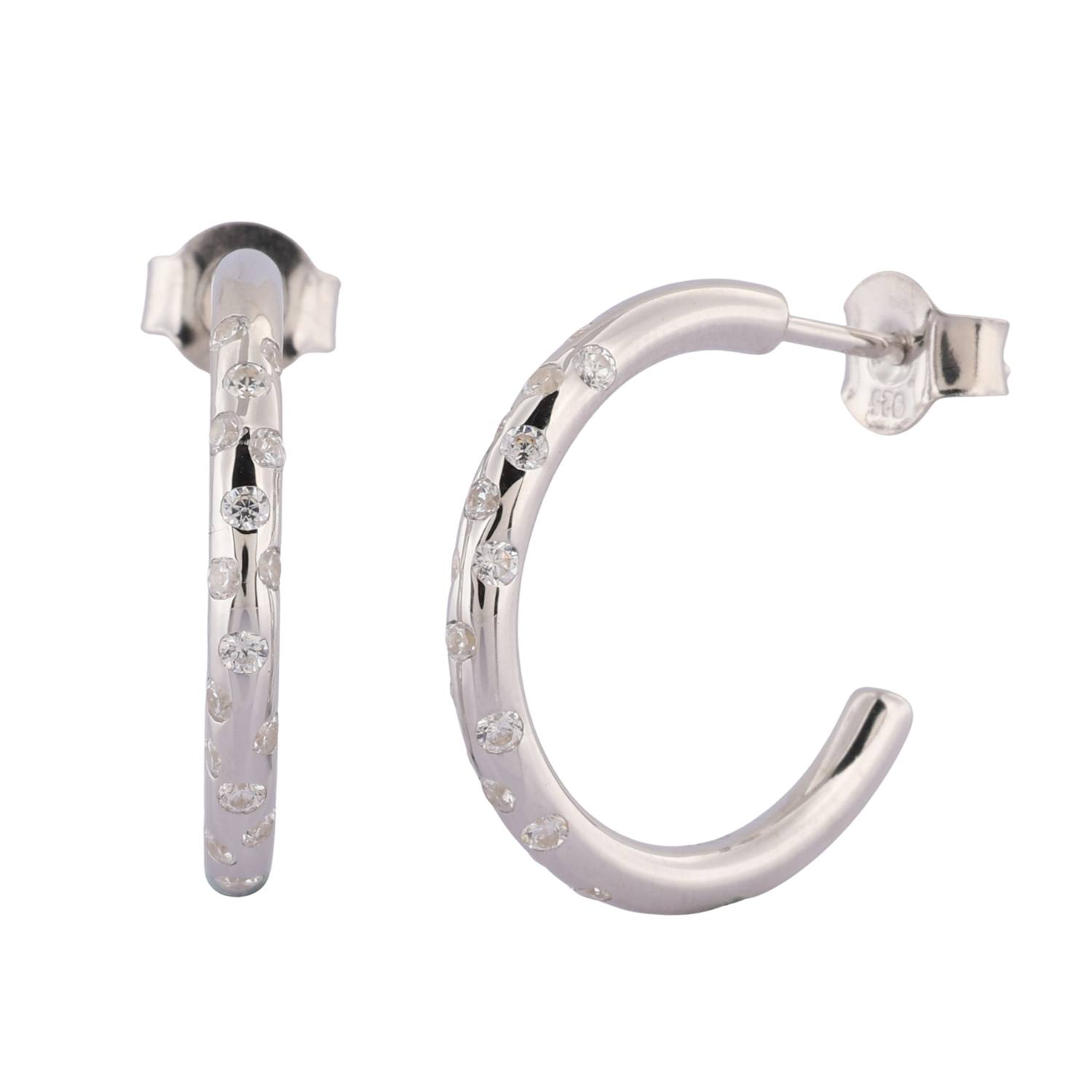 Silver White Topaz Gemstones- Seren Hoops