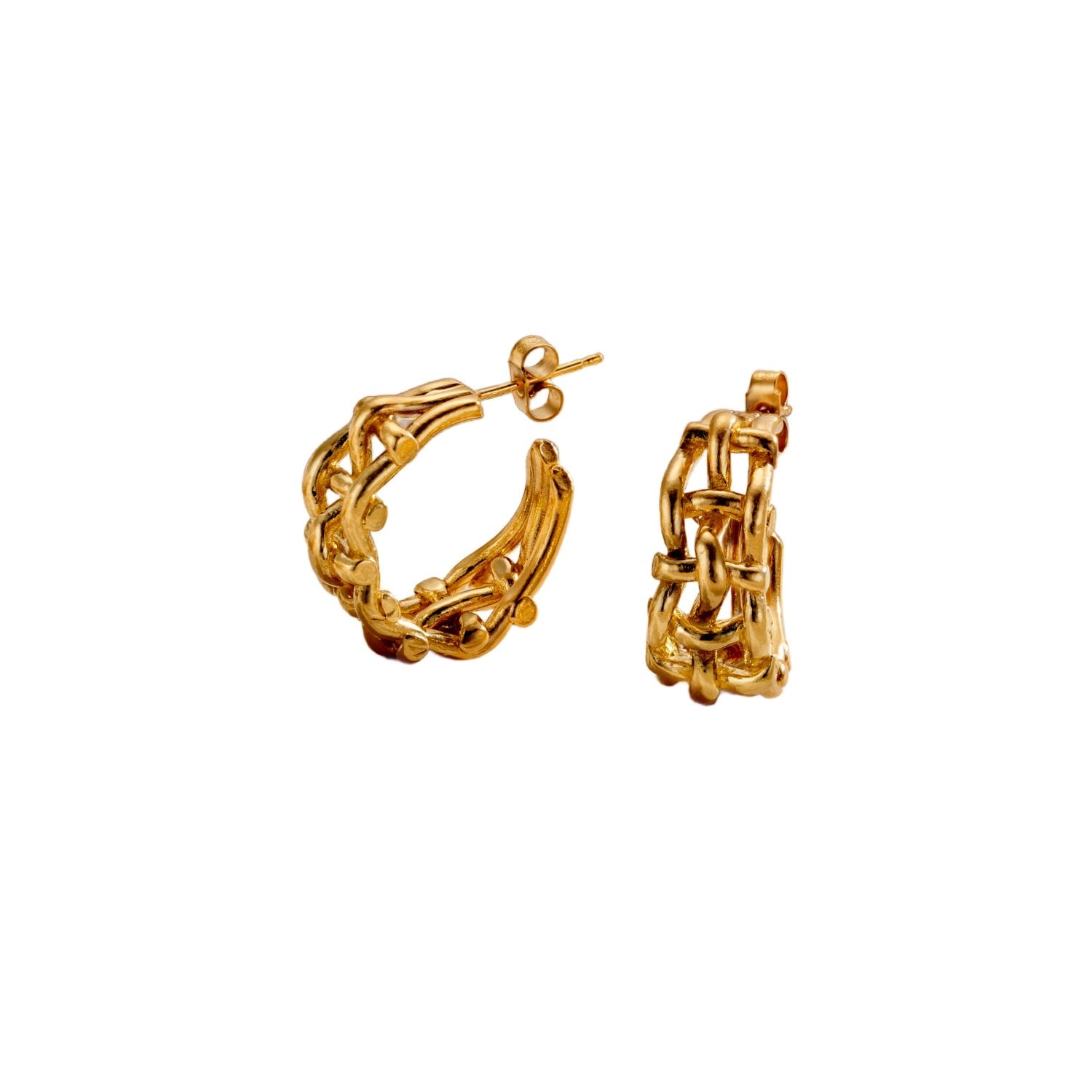 Gold Woven Hoop Earrings