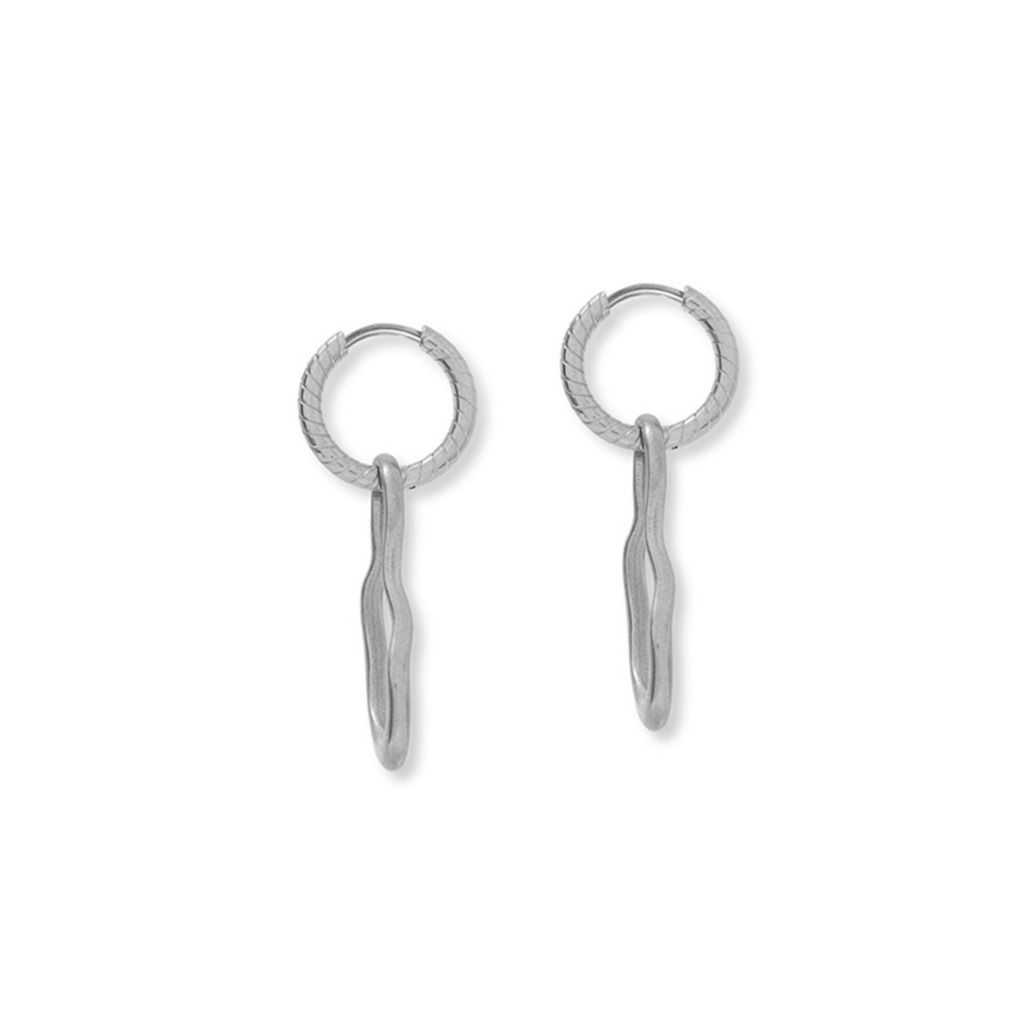 Silver Yuna Drop Hoops