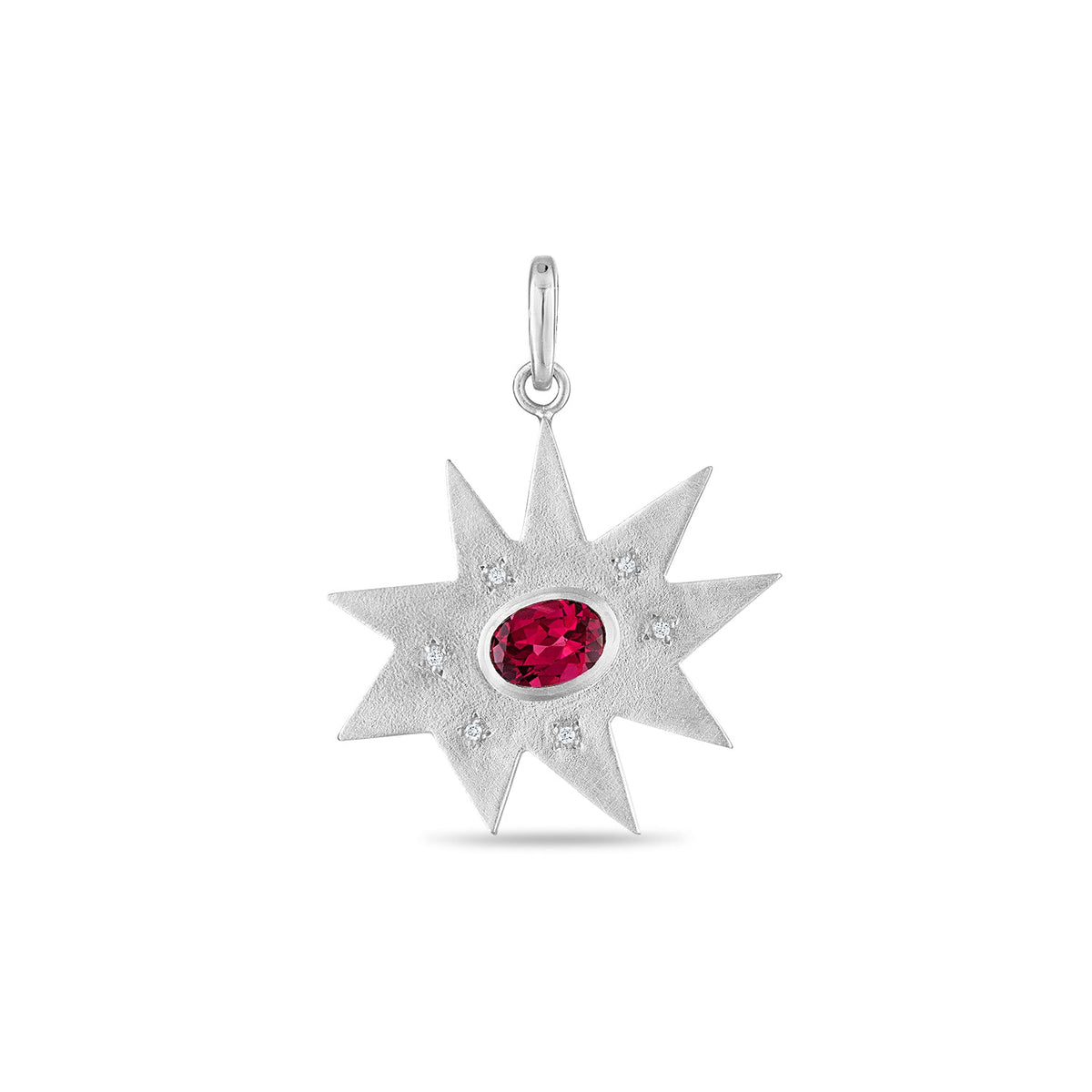 Silver Maxi KAPOW! Charm with Garnet