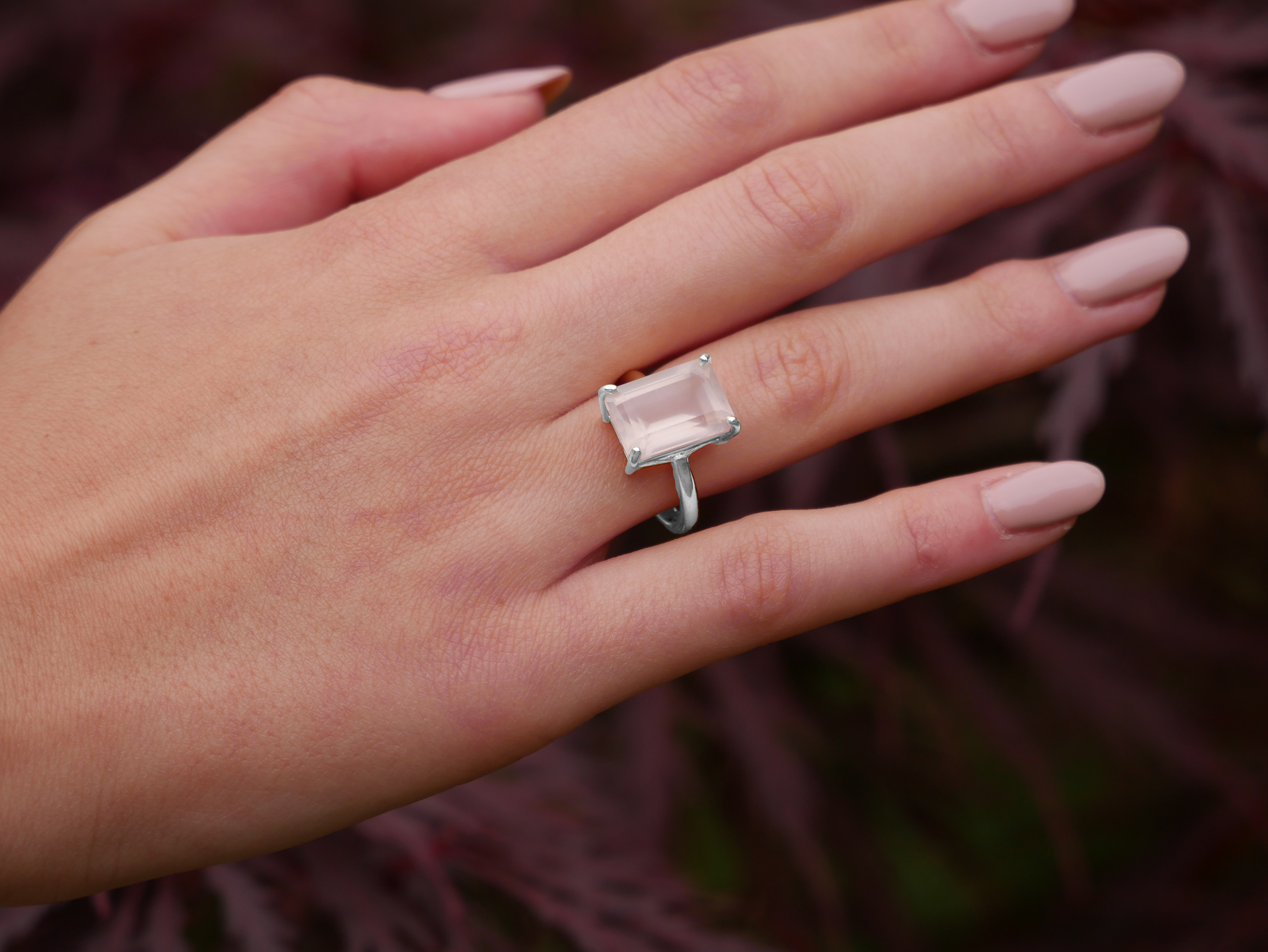 Sterling Silver Rose Quartz Ring