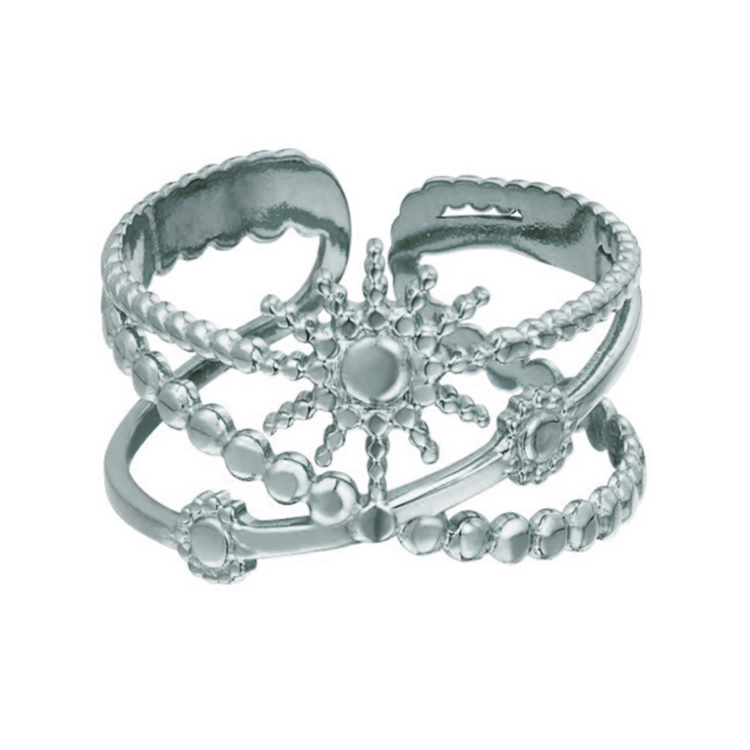 Silvi Sundial Sterling Silver Stacked Ring