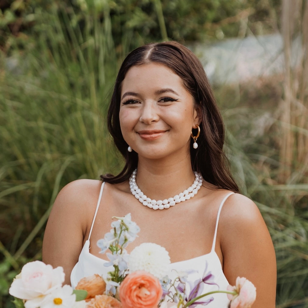 Silvia Pearl Hoop Earrings