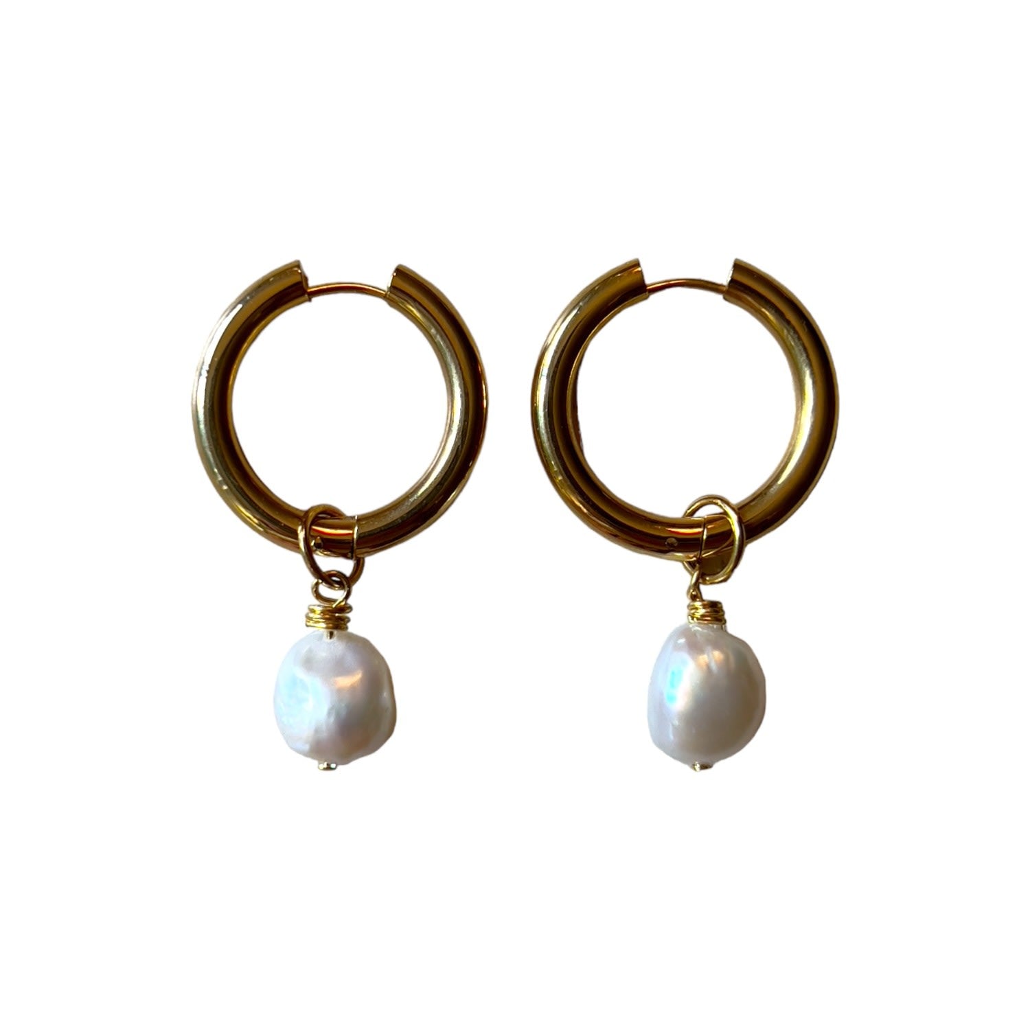 Silvia Pearl Hoop Earrings