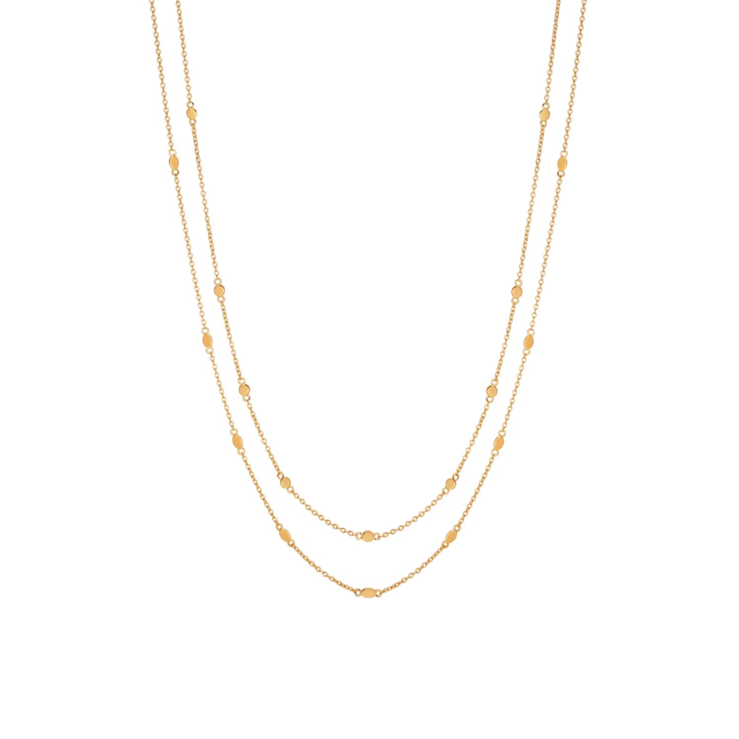Simona Double Chain Stacking Necklace In Gold