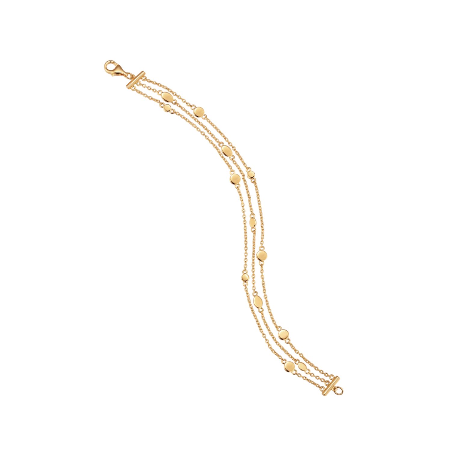 Simone Triple Chain Layered Bracelet In Gold