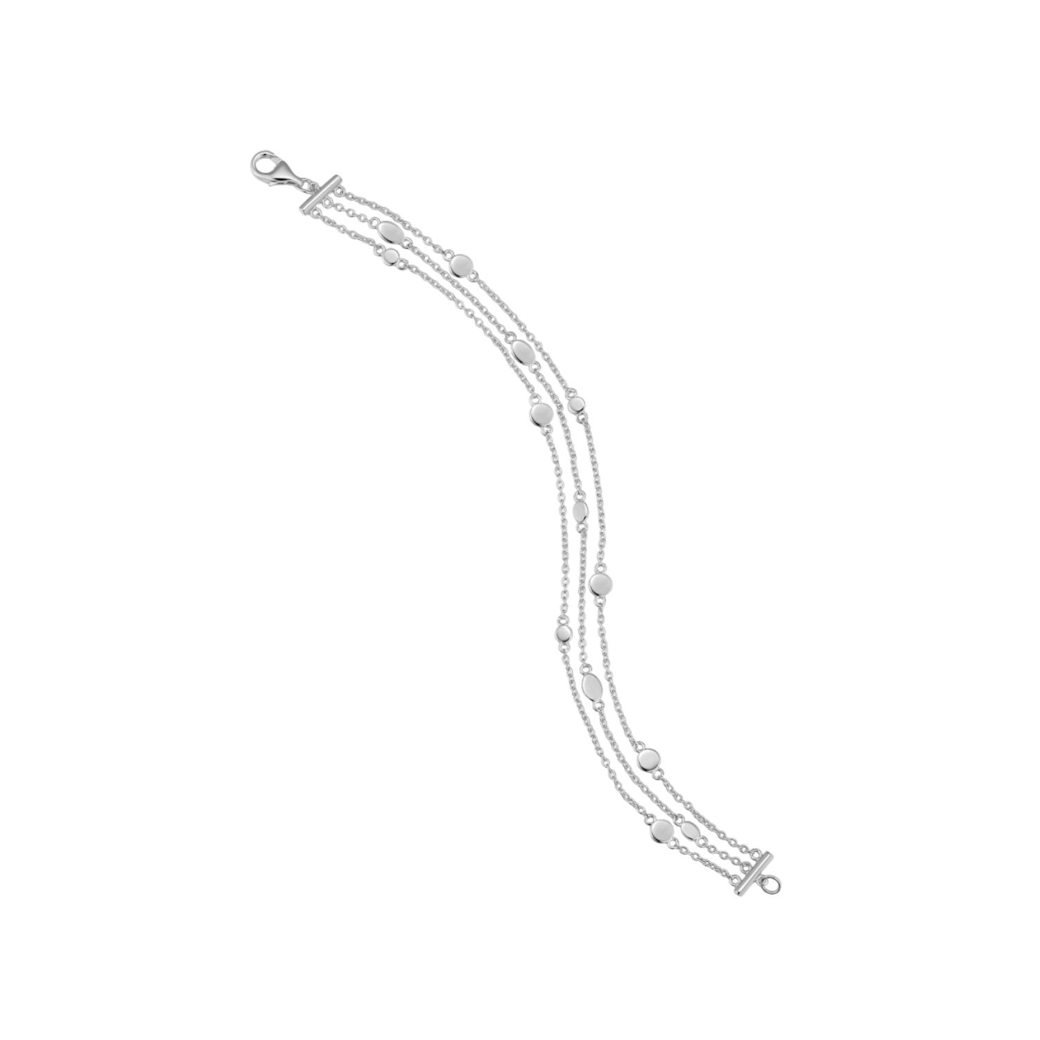 Simone Triple Chain Layered Bracelet In Silver