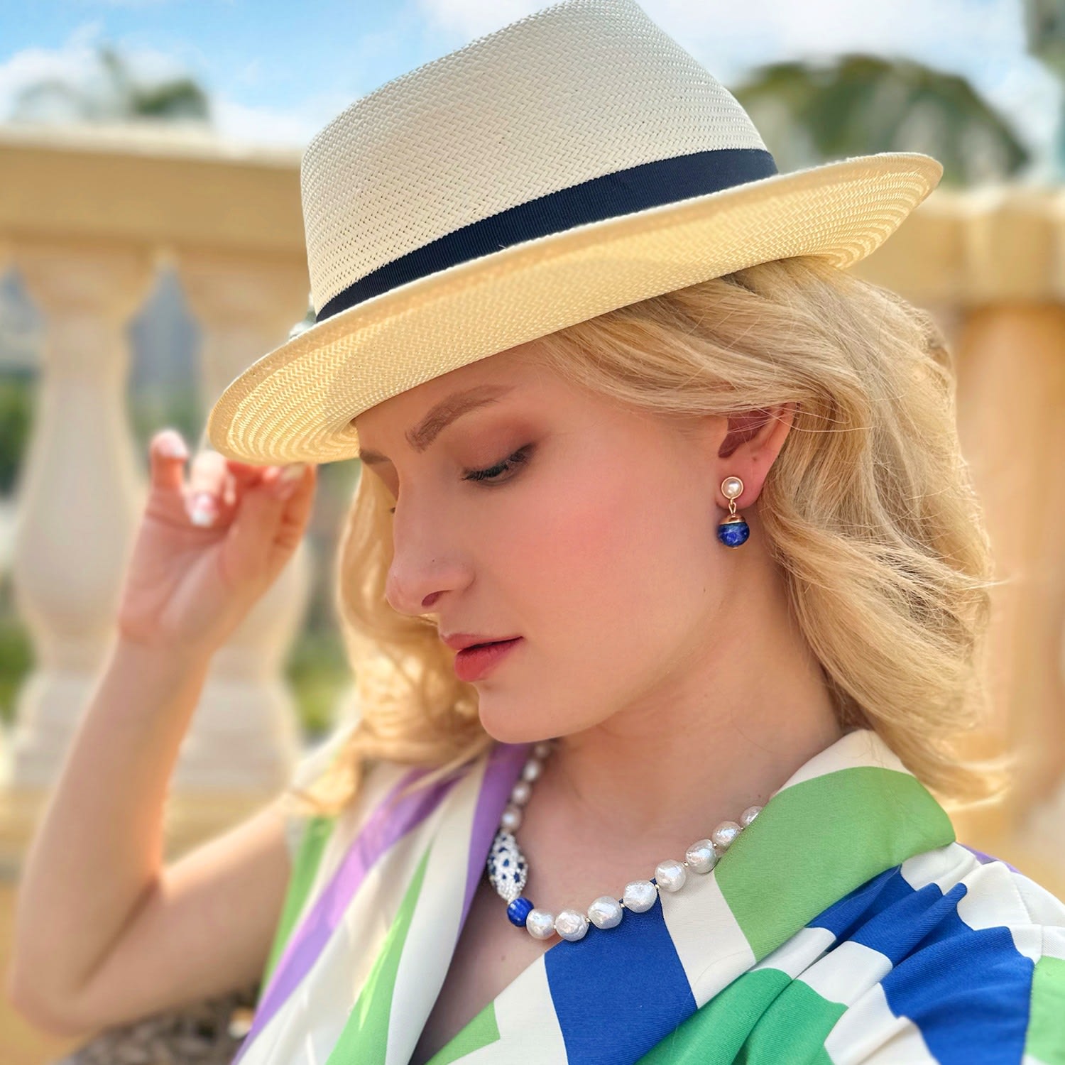 Simple And Sophisticated Lapis Clip On Earrings