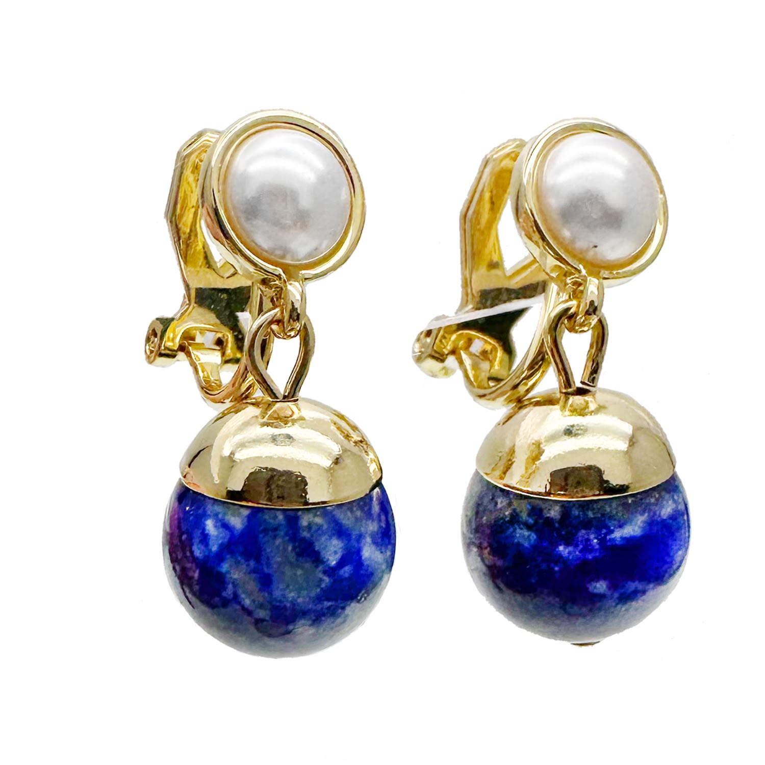 Simple And Sophisticated Lapis Clip On Earrings