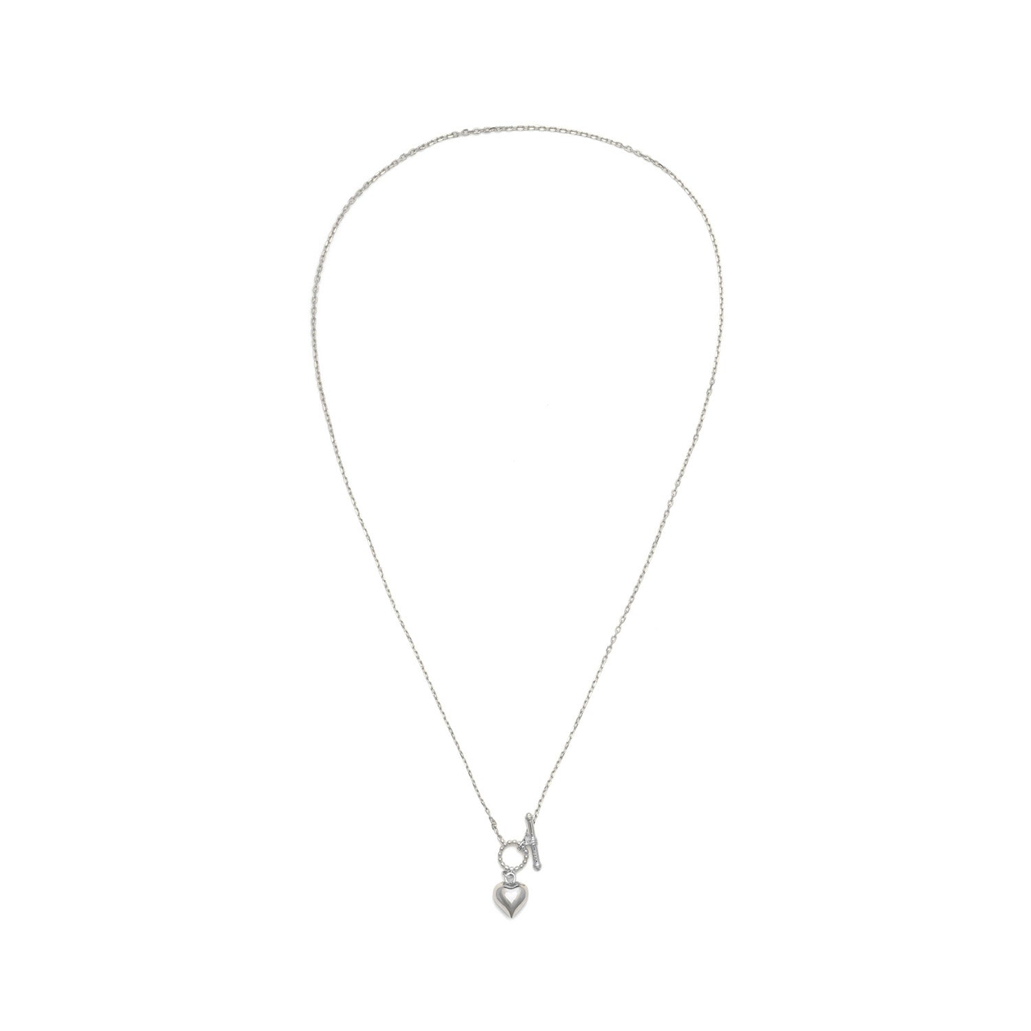 Simple Heart Necklace Silver