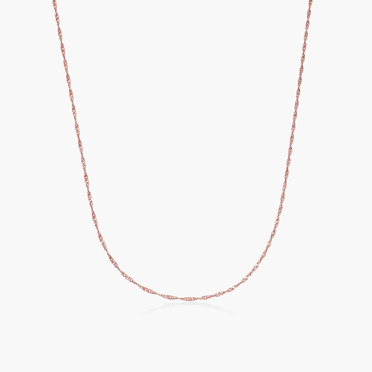 Singapore Chain in 18K Rose Gold Plating