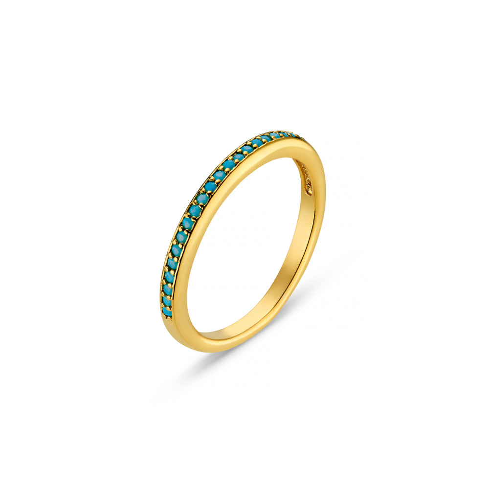 Fine Turquoise Pavé Ring