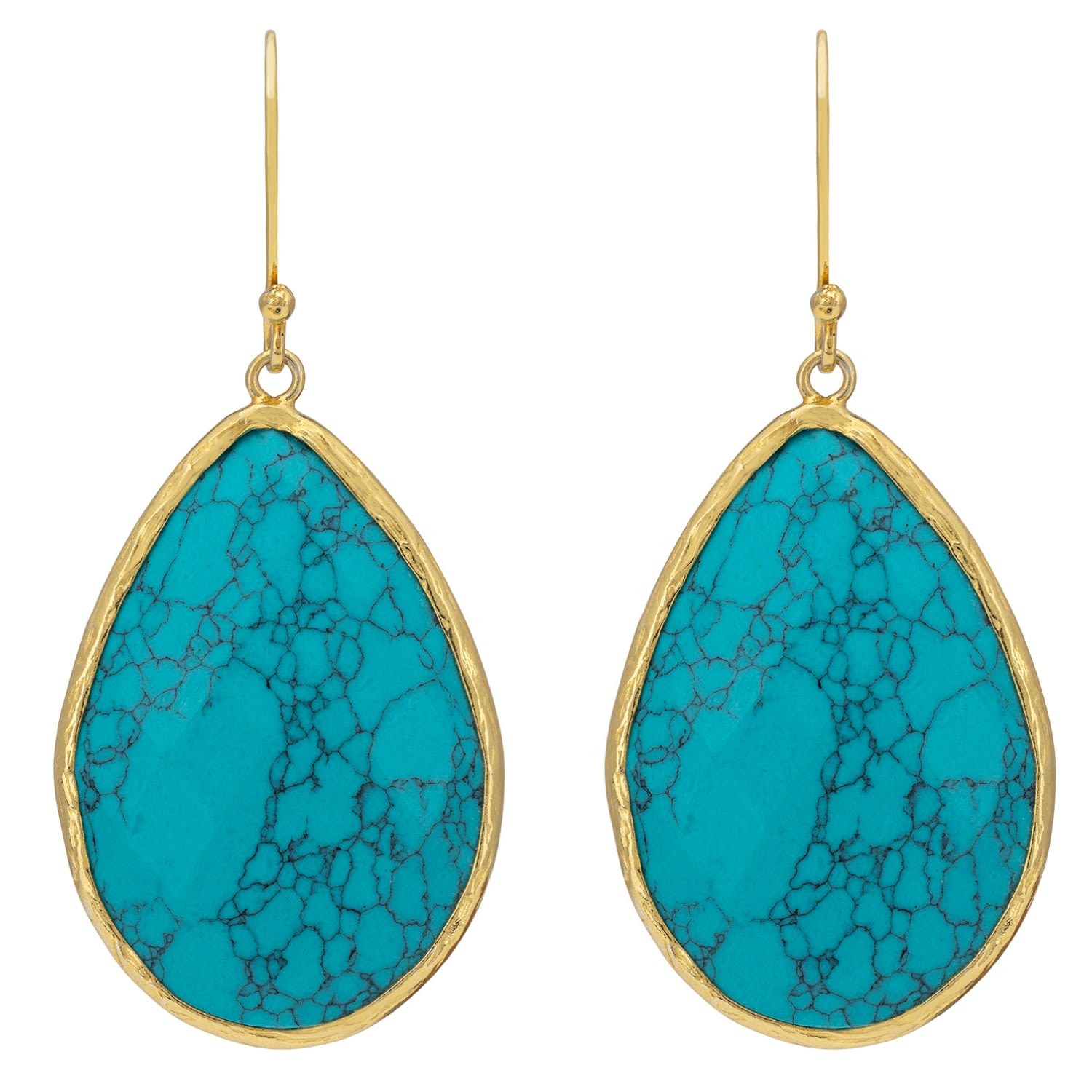 Single Drop Earrings Arizona Turquoise Gold