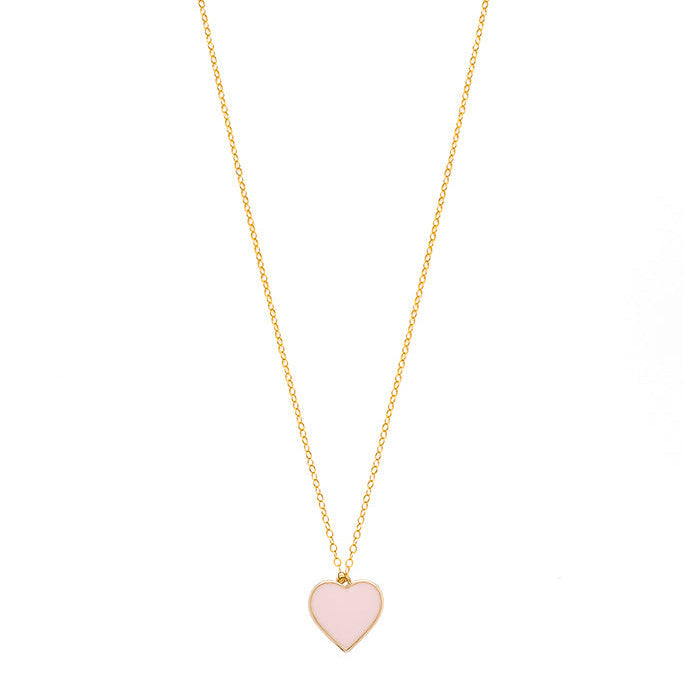 Single Hearted Girl Pink Gold Filled Necklace With Magnetic Clasp