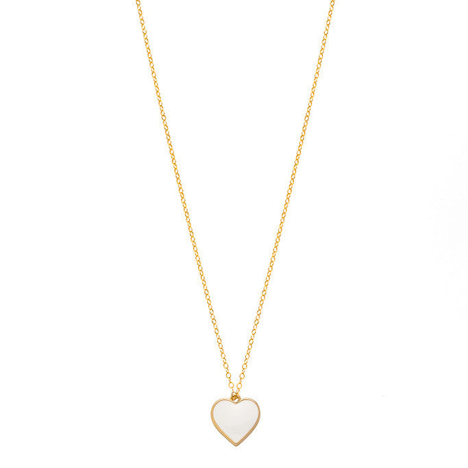 Single Hearted Girl White Gold Filled Necklace With Magnetic Clasp