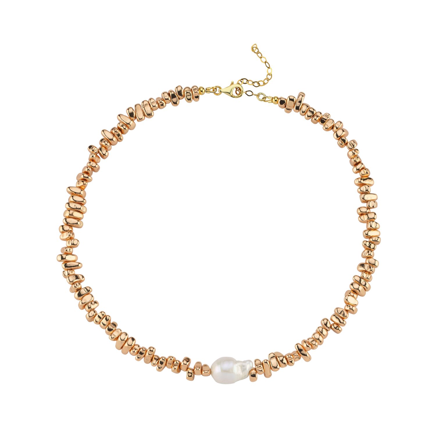 Sirius Baroque Pearl Hematite Stone Necklace