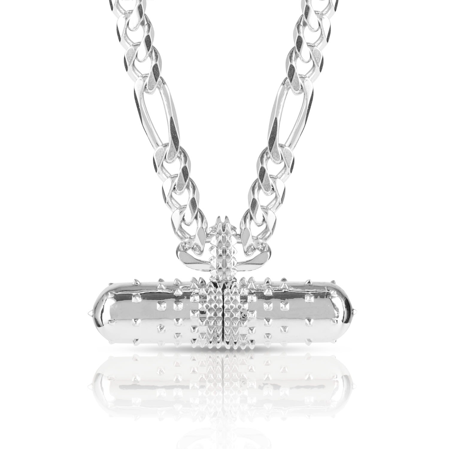 D Bar Necklace Silver