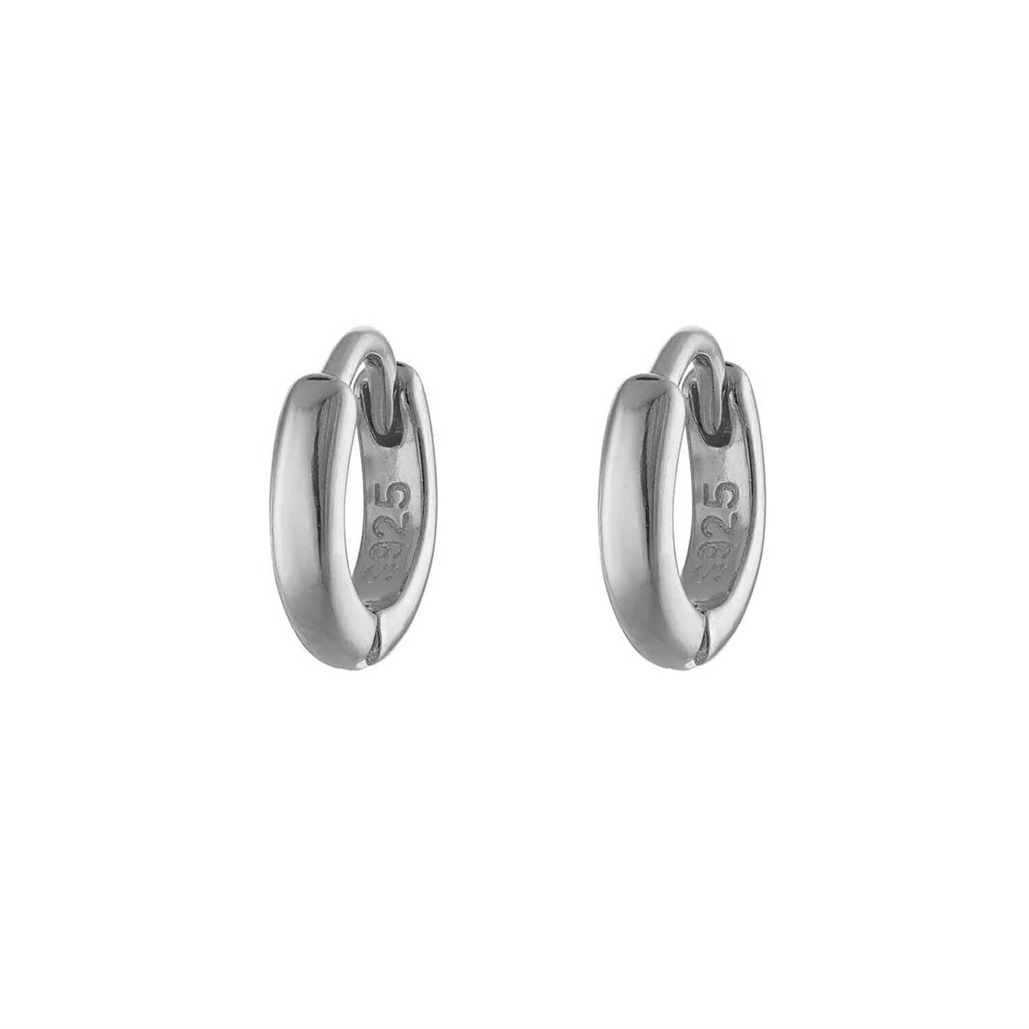 Six Mm Silver Huggie Hoop Earring