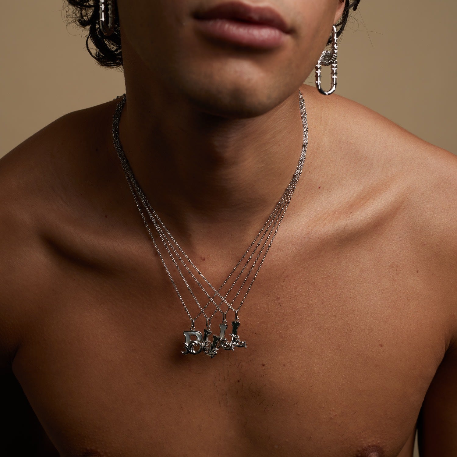 Gold Plated L Initial Necklace With Green Marble