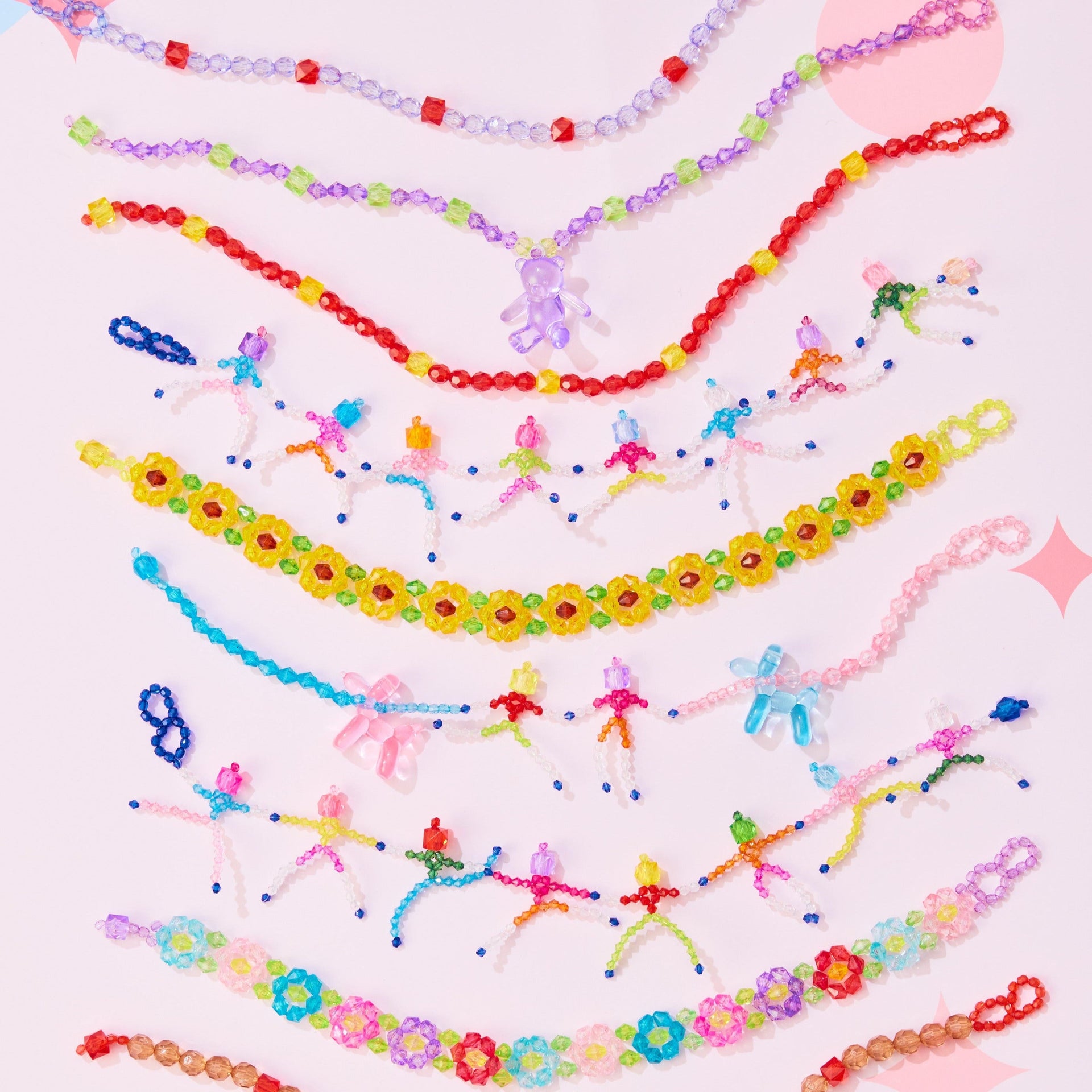 Skeleton Spectacle Multicolour Bead Necklace