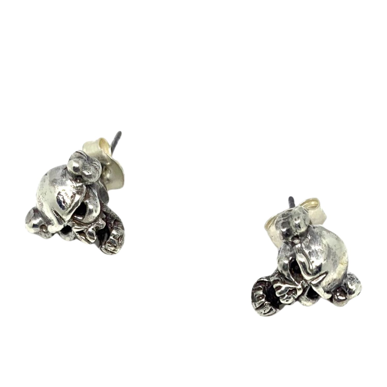 Skull Bone Stud Silver Earrings
