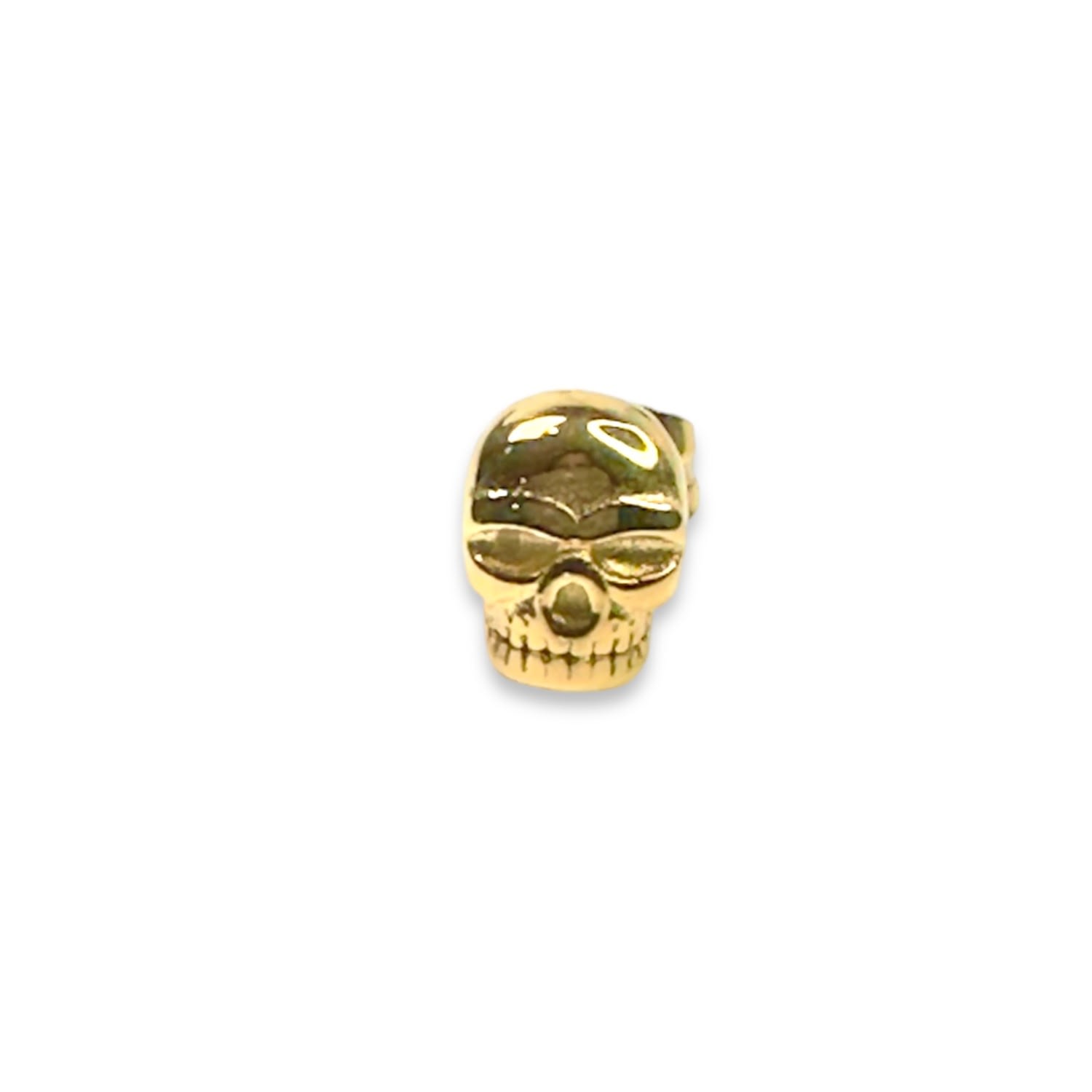 Skull Micro Stud Earrings In Yellow Gold