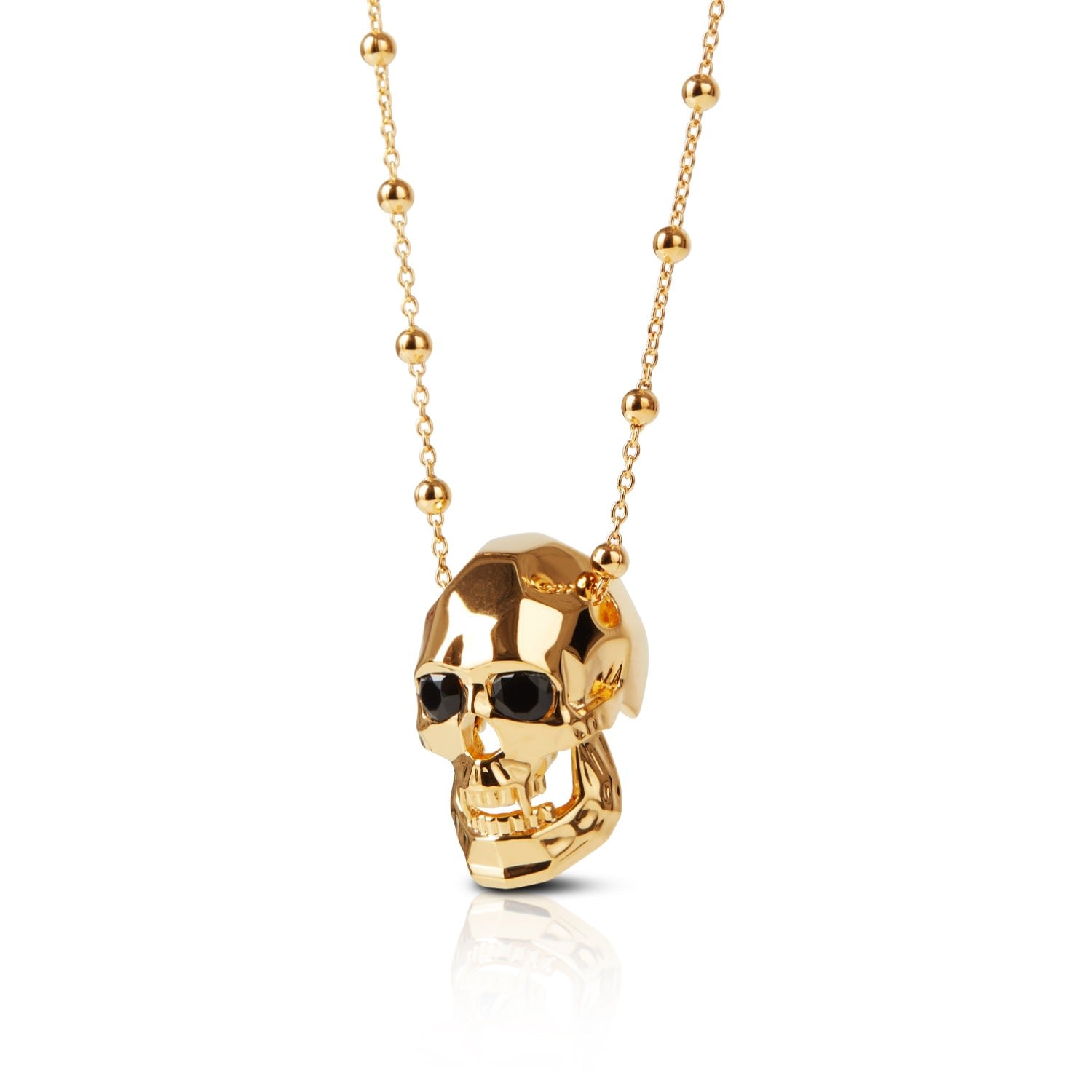 Vampire Skull Pendant - Gold Vermeil