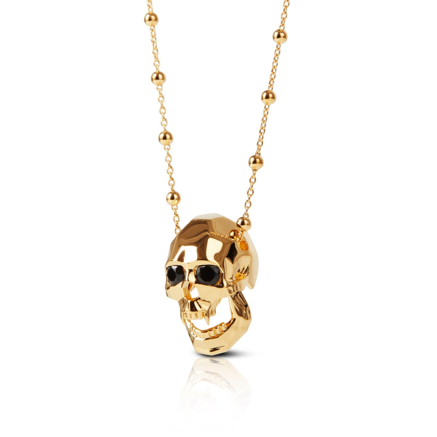 Vampire Skull Pendant - Gold Vermeil