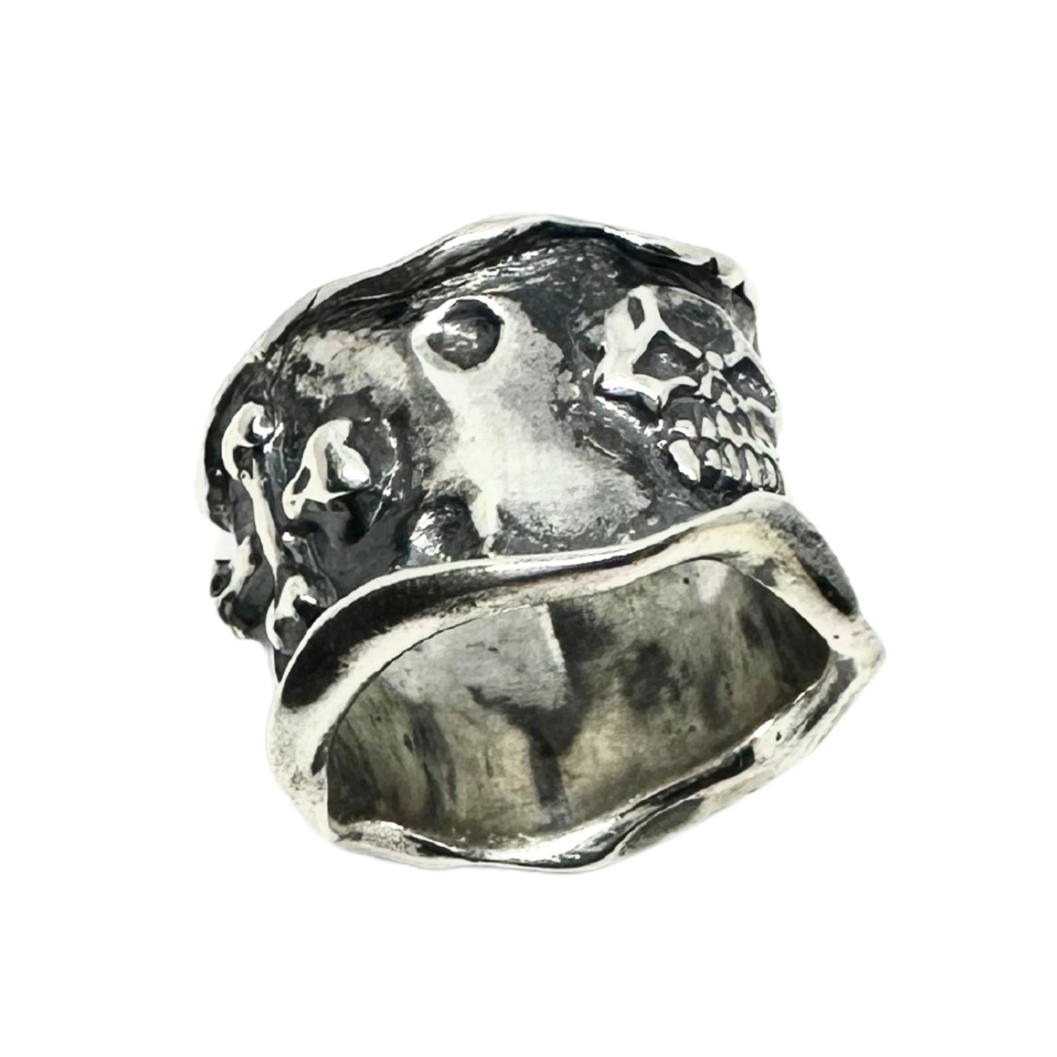 Skulls Bones Sterling Silver Ring Unisex