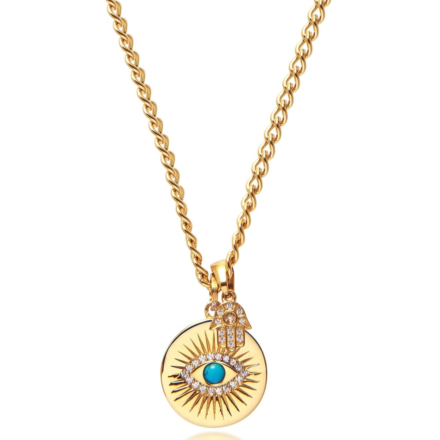 Skyfall Evil Eye And Hamsa Hand Necklace