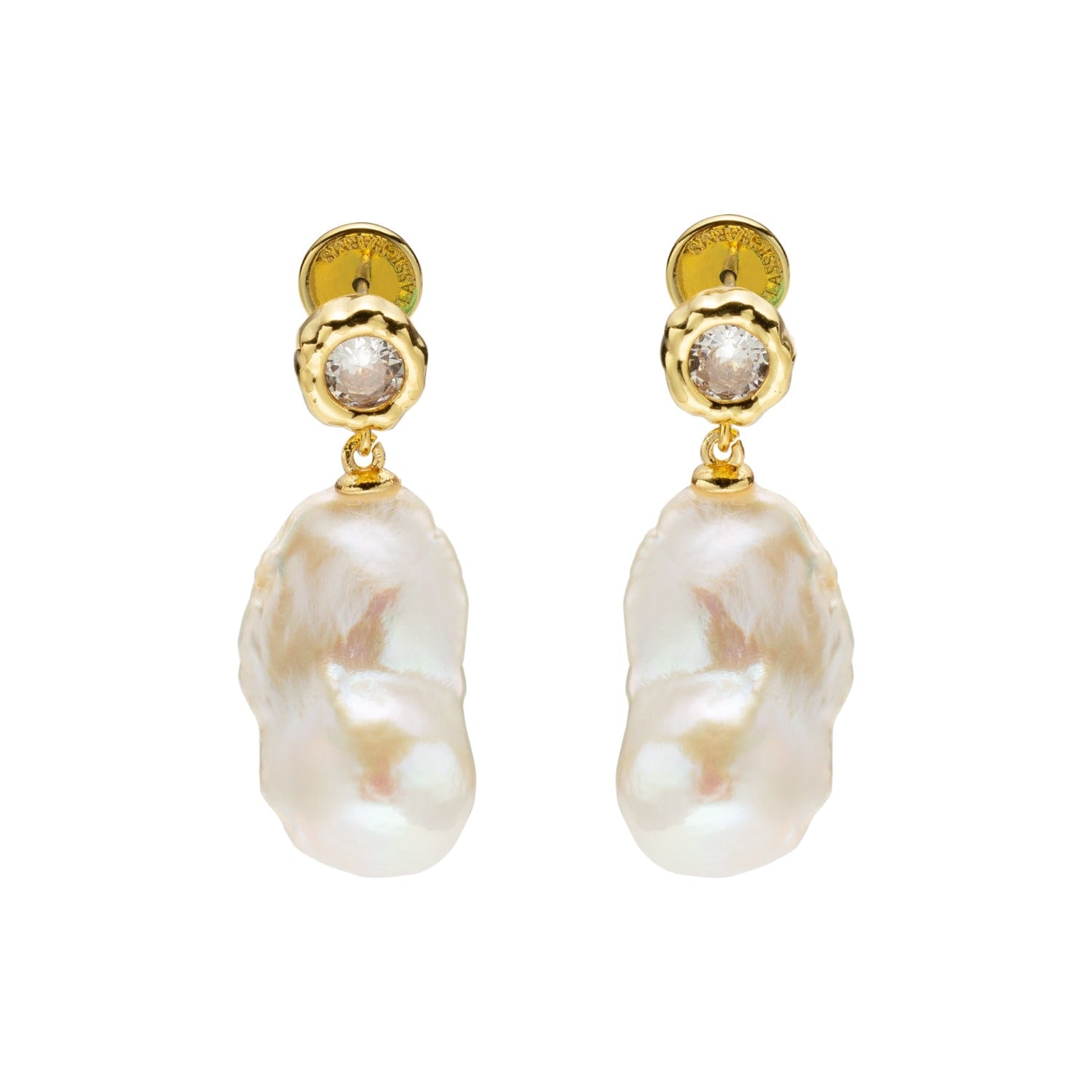 Skyler Gold Baroque Pearl Drop Earrings