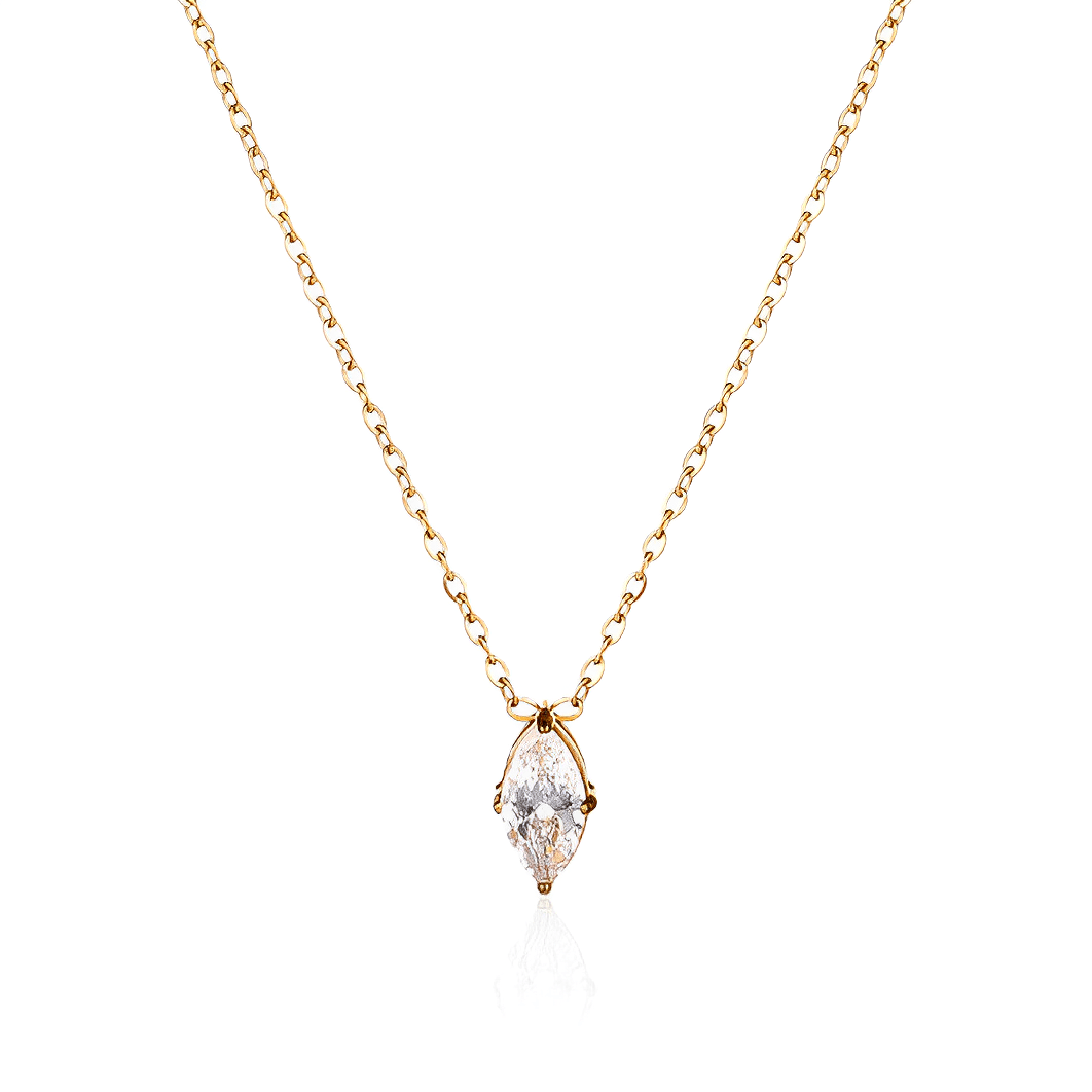 Skyline Gold Waterproof Crystal Pendant Necklace