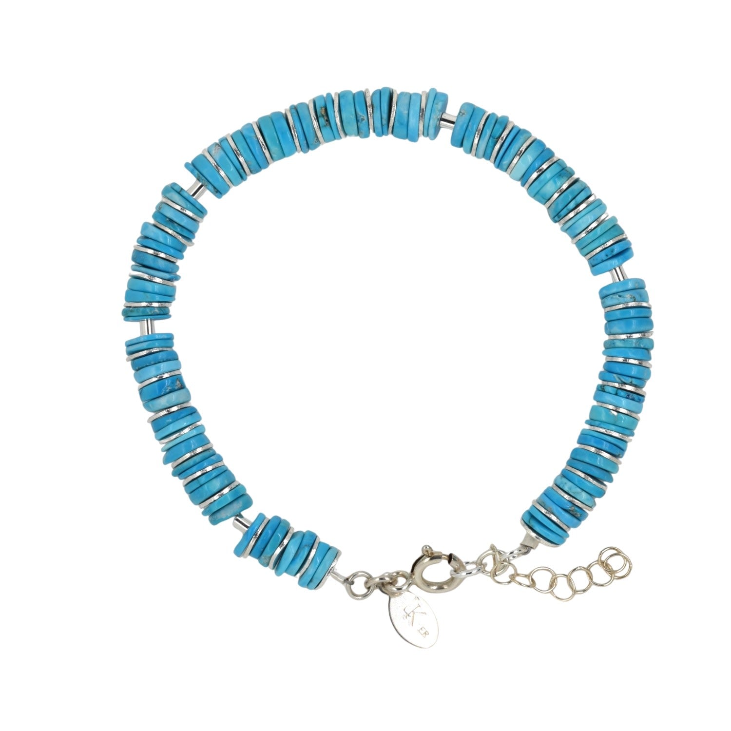 Sleeping Beauty Turquoise Slivers Signature Sterling Bracelet