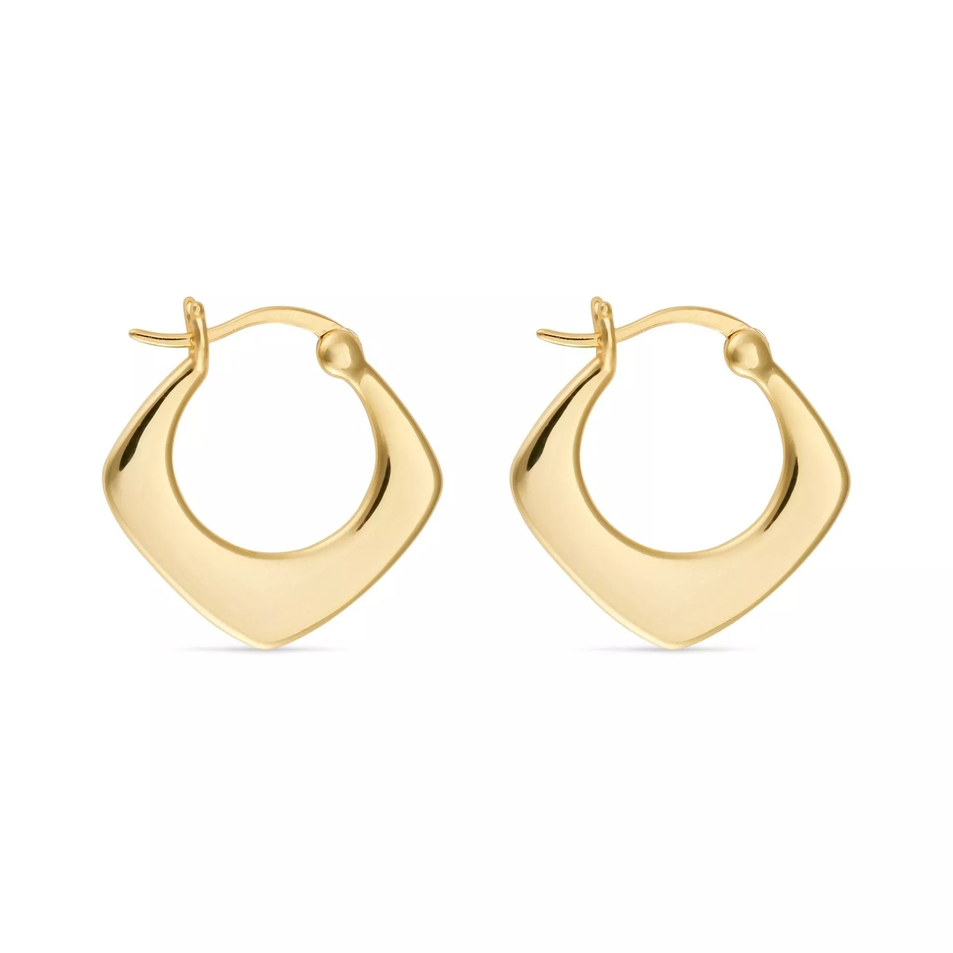 Small Gold Geometric Hoops