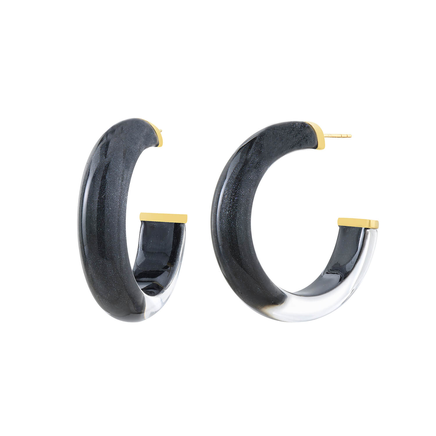 Small Black Illusion Hoops