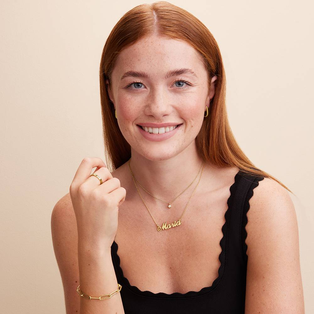 Small Classic Name Necklace in 10k Gold Plated Sterling Silver