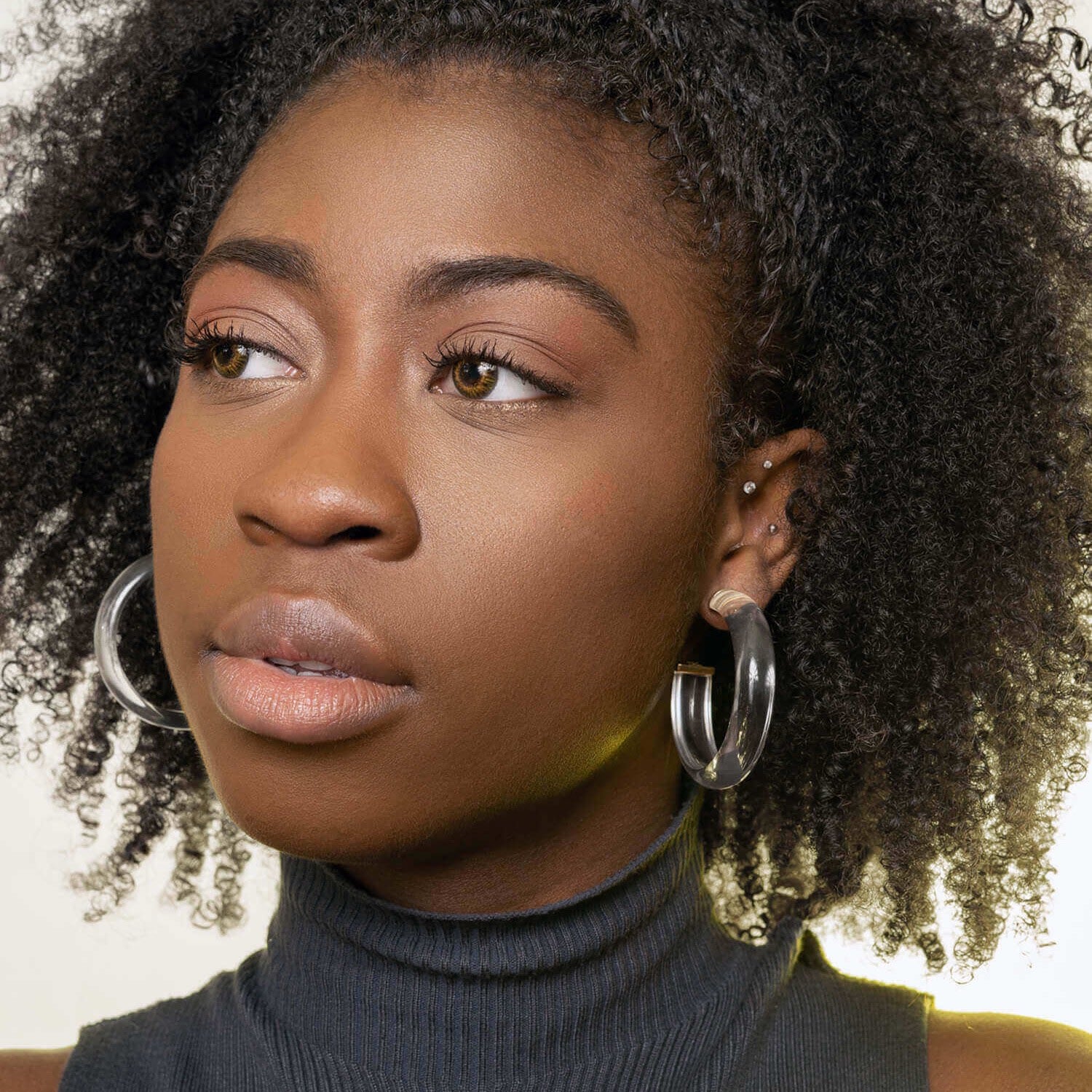 Small Clear Illusion Hoop Earrings