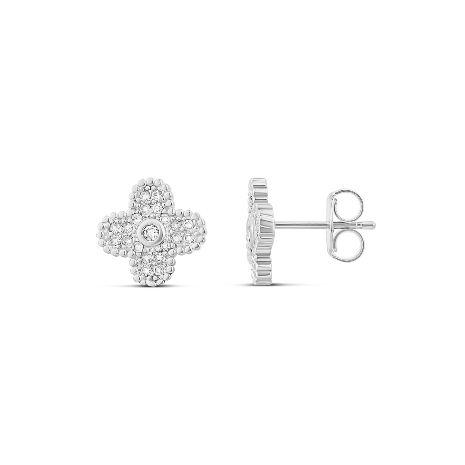Small Clover Earrings - Silver