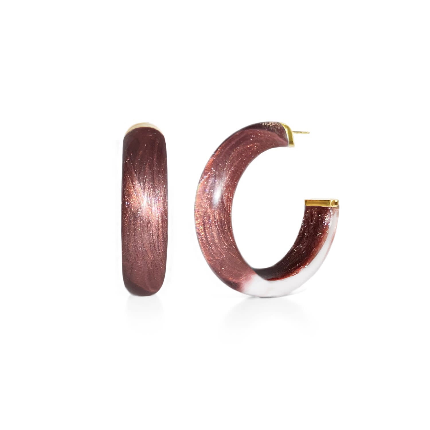 Small Cocoa Brown Illusion Hoop Earrings