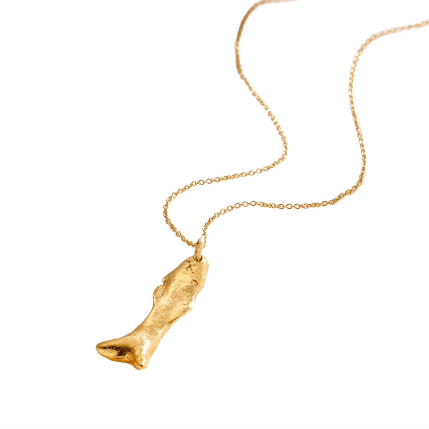 Small Fortune Fish Gold Pendant Necklace