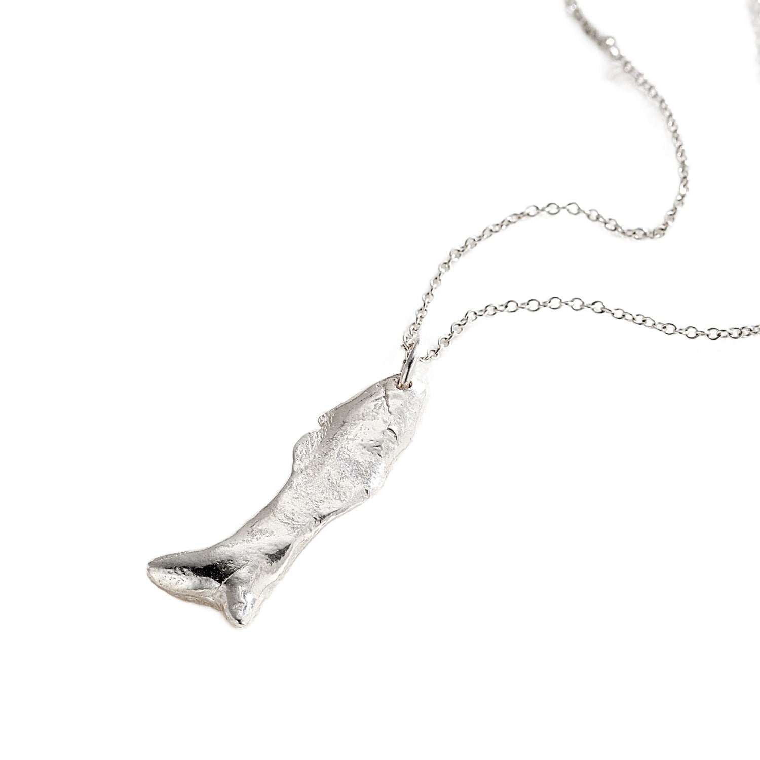 Small Fortune Fish Silver Pendant Necklace