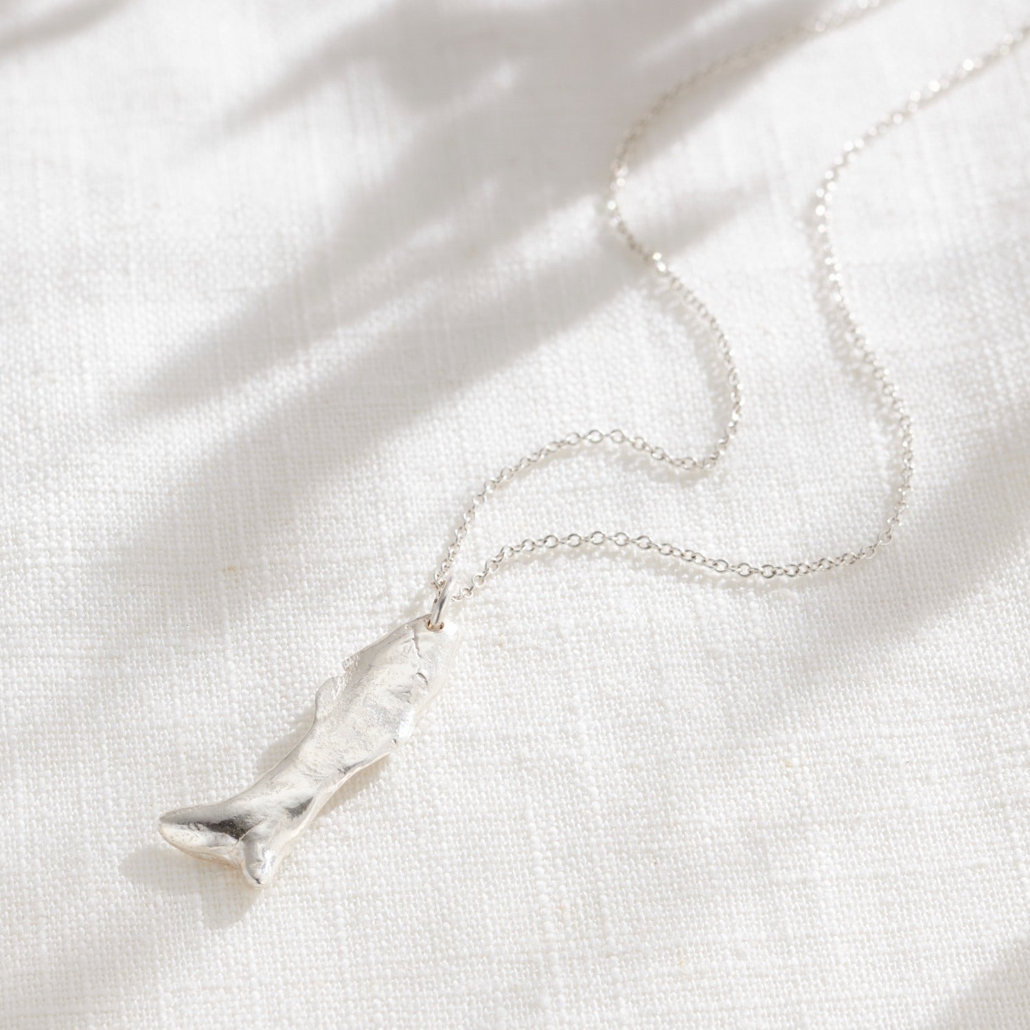 Small Fortune Fish Silver Pendant Necklace