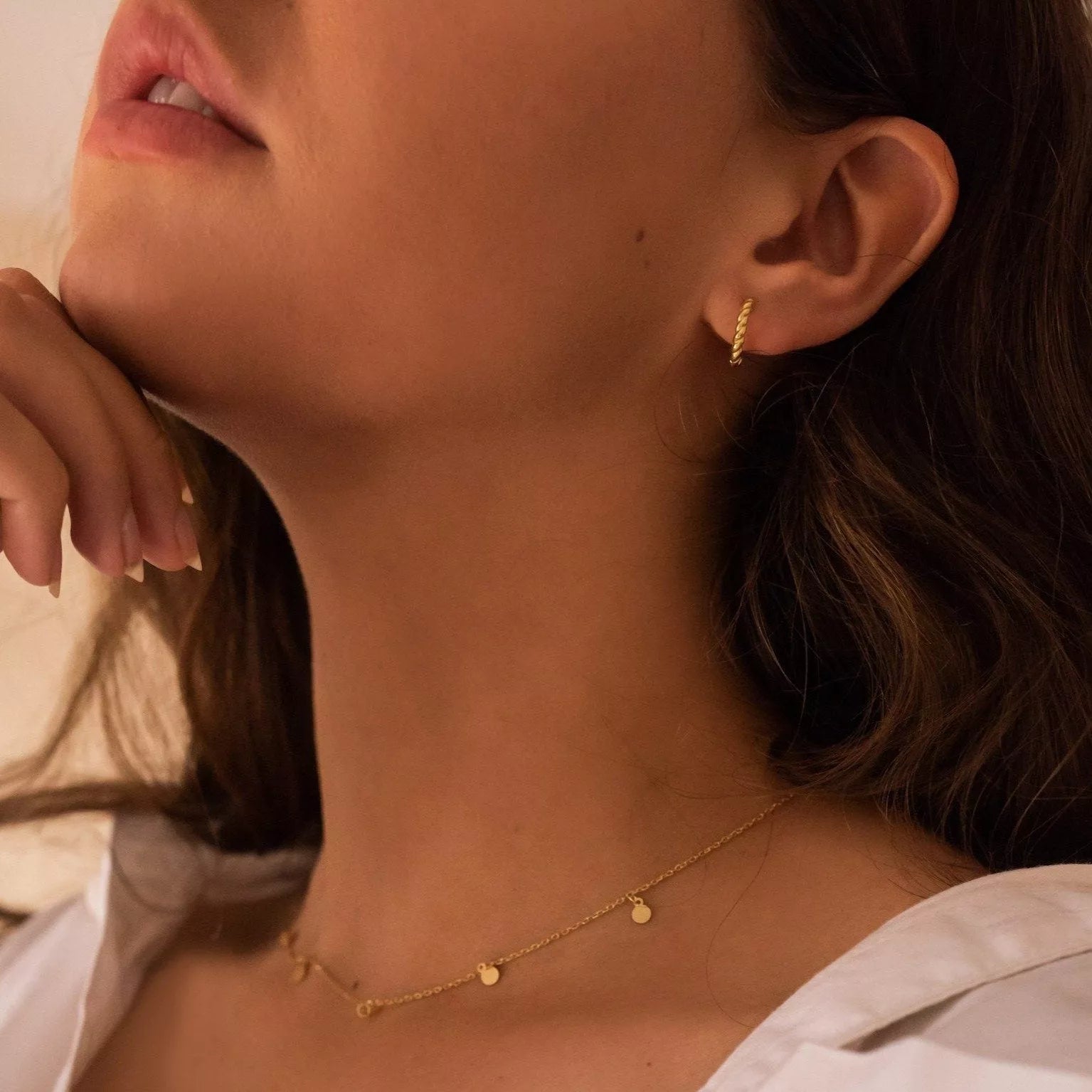 Small Gold Thin Hoop Earrings