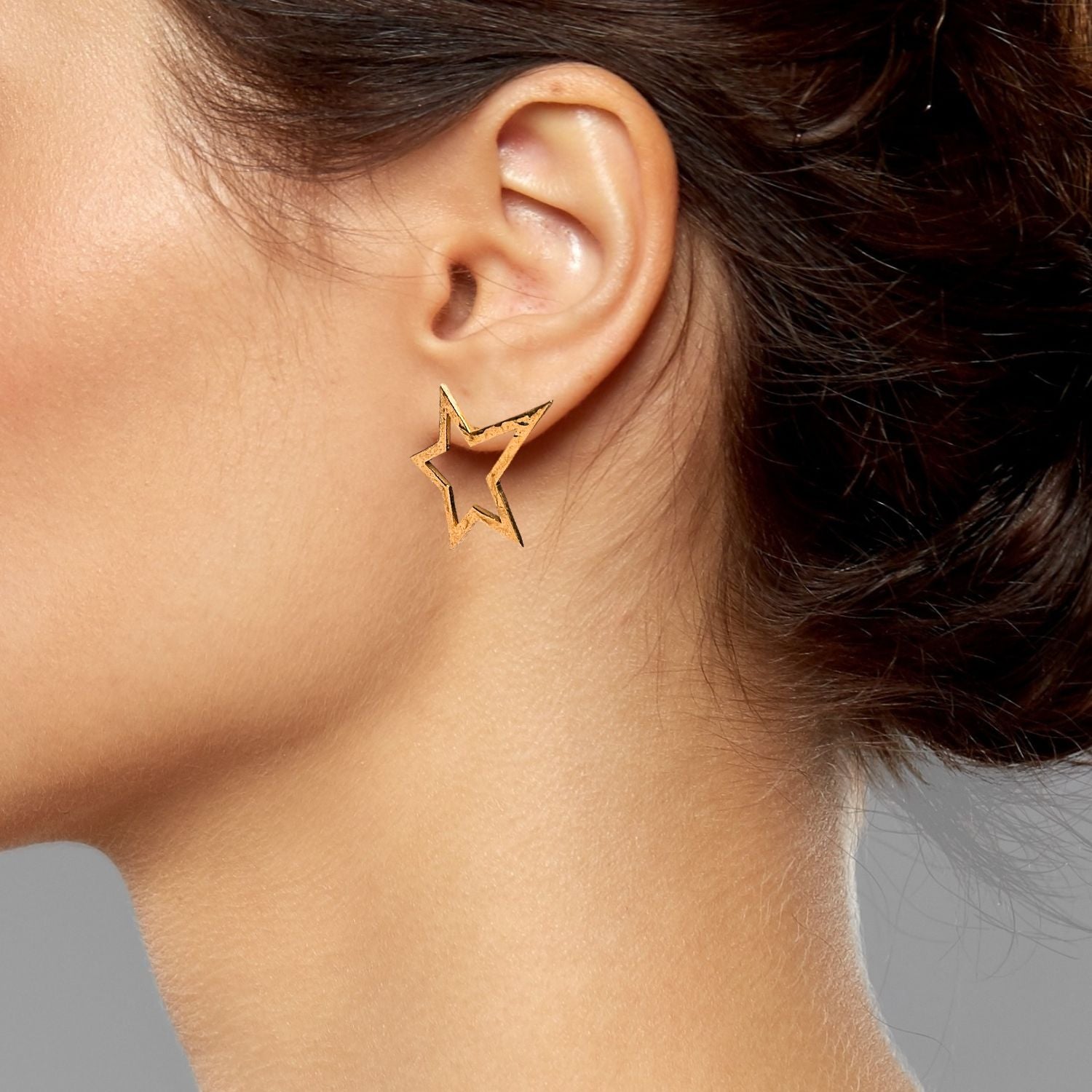 Small Gold Shooting Star Dust Stud Post Earrings