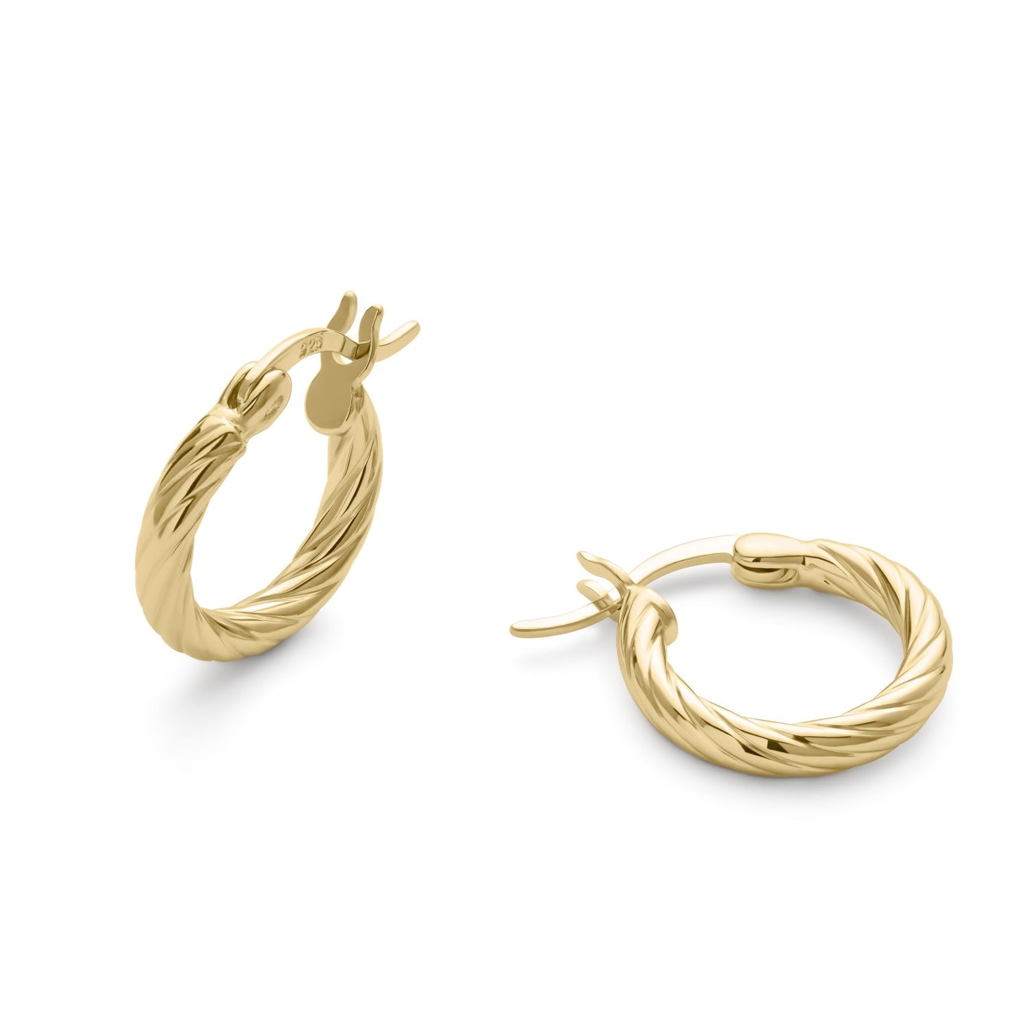 Small Gold Twist Huggie Hoop Earrings