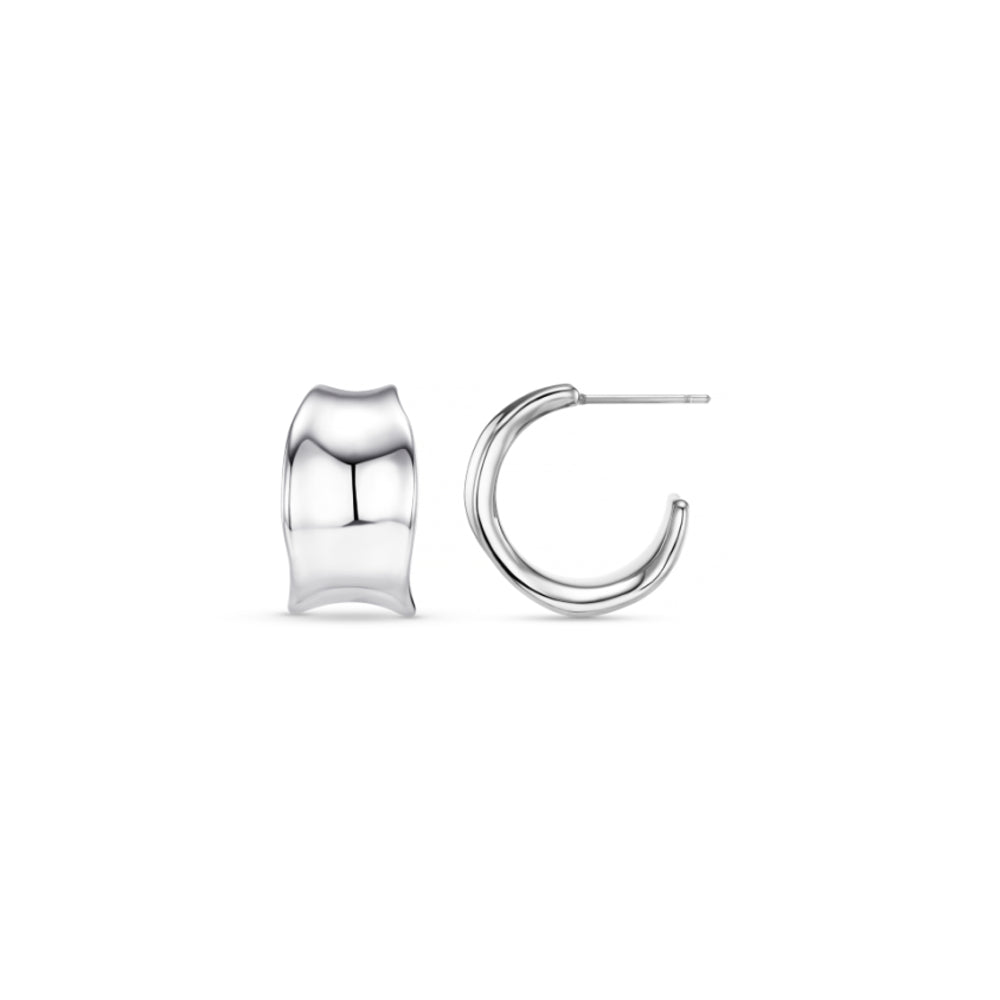 LUXE Chunky Molten Hoop Earrings Silver