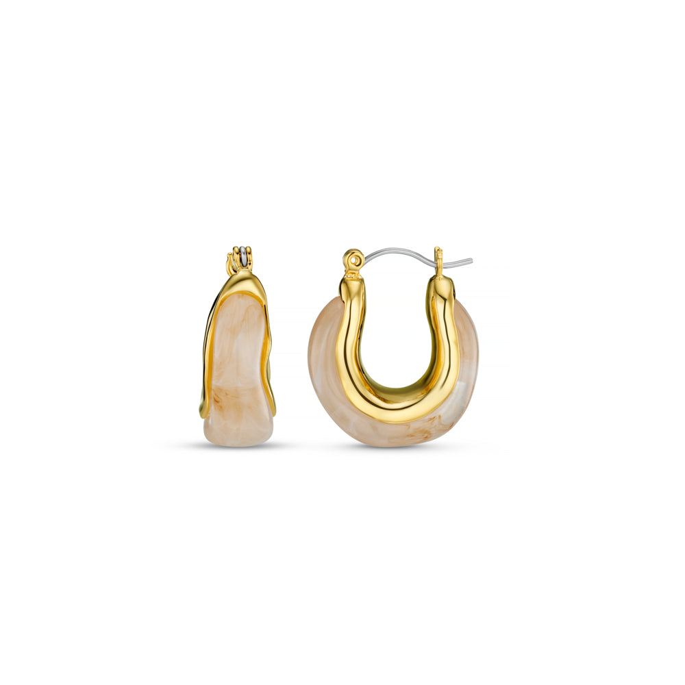 Marble Resin Hoop Earrings