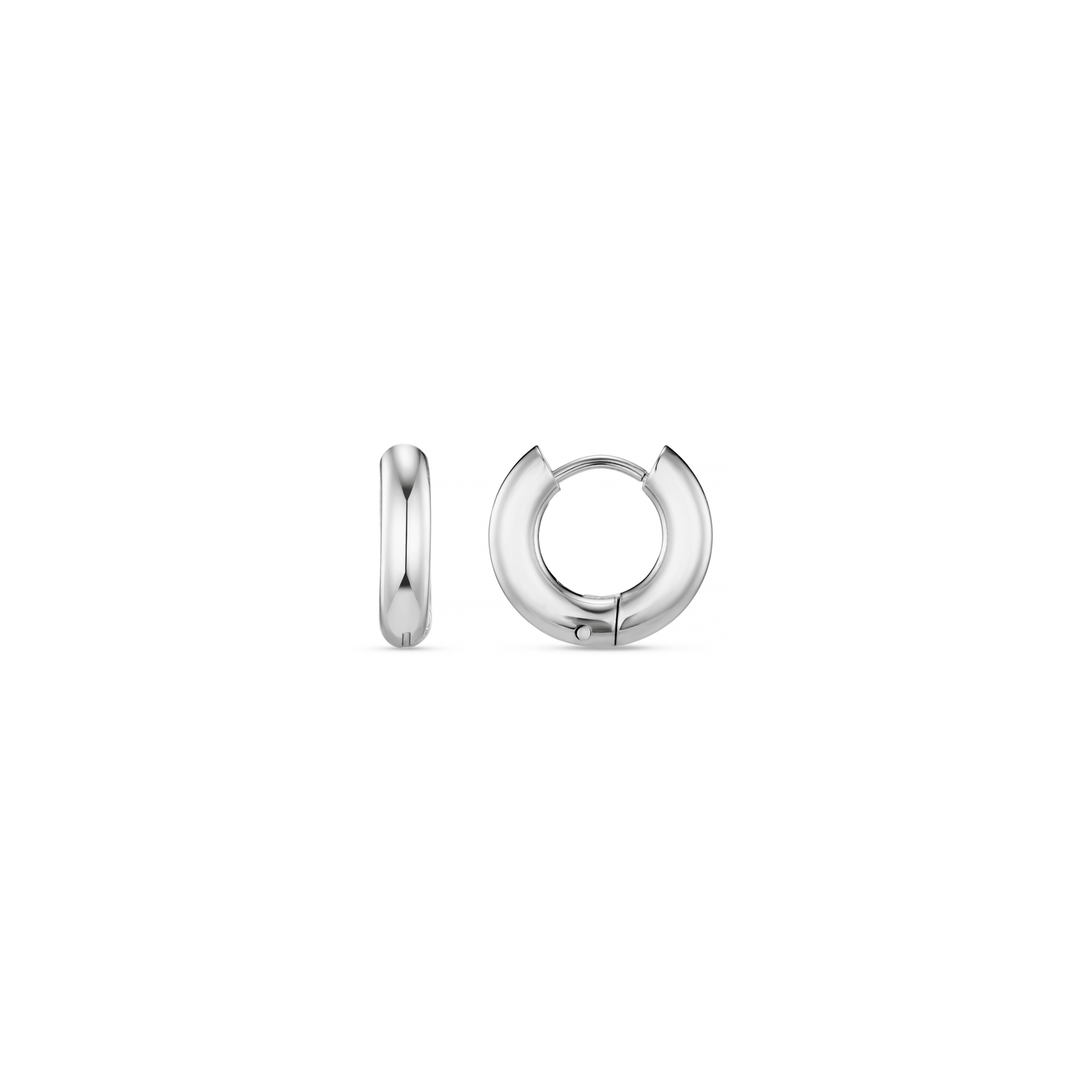 LUXE Chubby Huggie Hoop Earrings - Silver